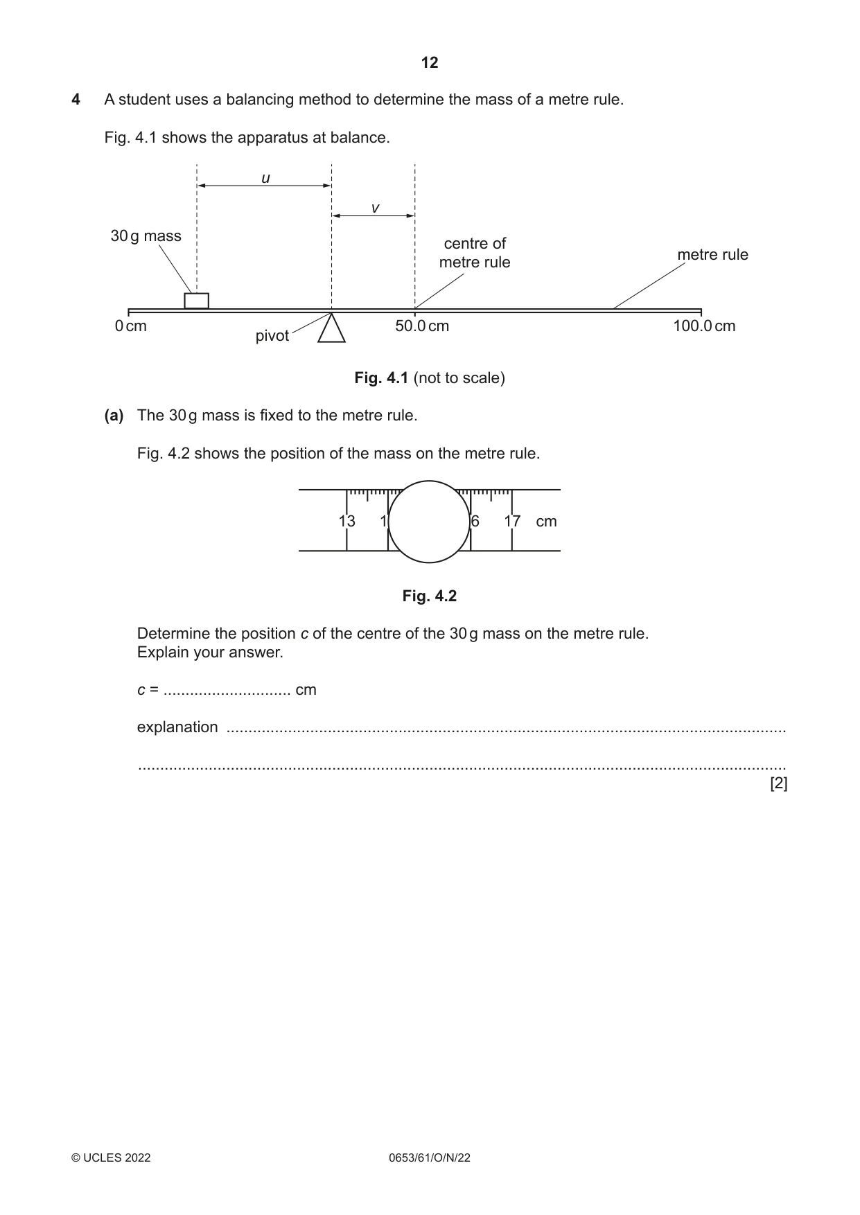 Cambridge IGCSE Science - Combined 0653 2022 Oct/Nov Paper 6 · Variant 1 question paper, page 12 of 16