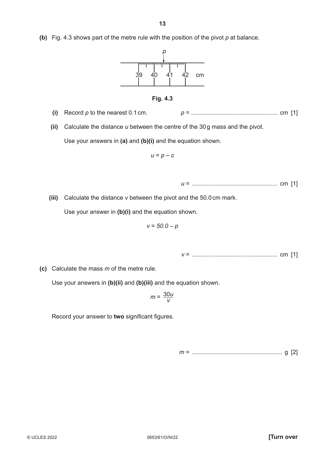 Cambridge IGCSE Science - Combined 0653 2022 Oct/Nov Paper 6 · Variant 1 question paper, page 13 of 16