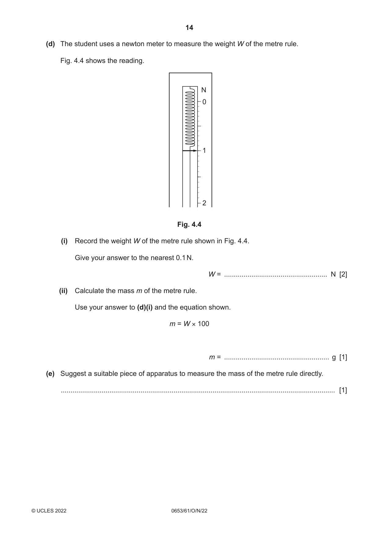 Cambridge IGCSE Science - Combined 0653 2022 Oct/Nov Paper 6 · Variant 1 question paper, page 14 of 16