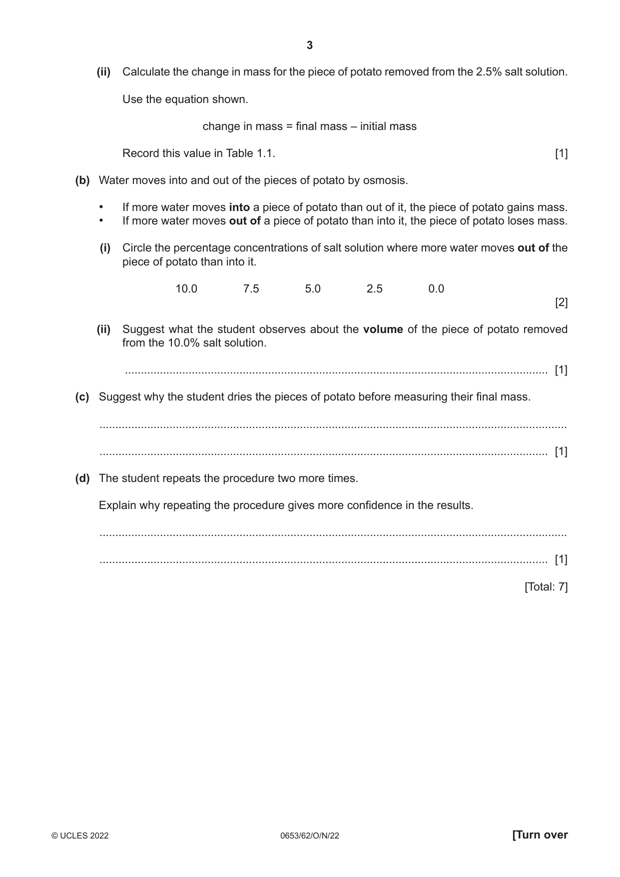 Cambridge IGCSE Science - Combined 0653 2022 Oct/Nov Paper 6 · Variant 2 question paper, page 3 of 16