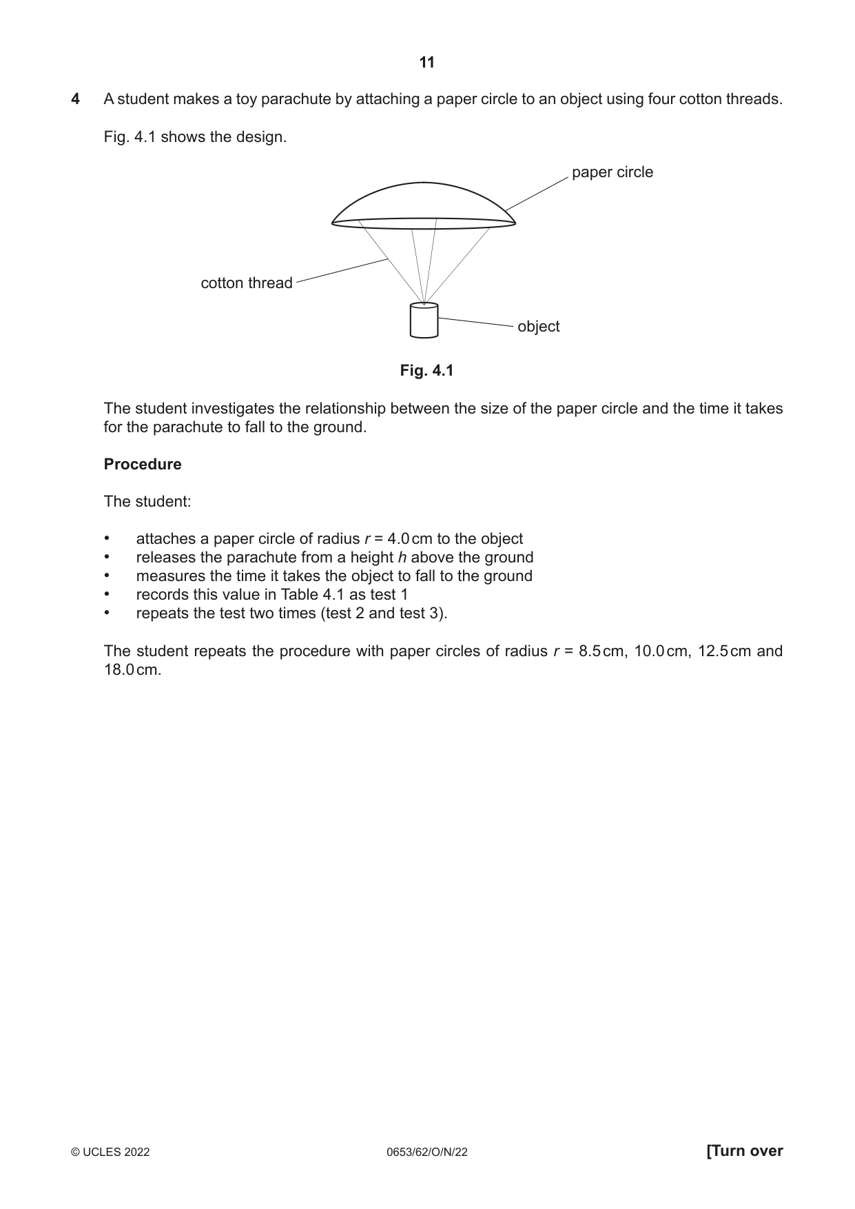 Cambridge IGCSE Science - Combined 0653 2022 Oct/Nov Paper 6 · Variant 2 question paper, page 11 of 16
