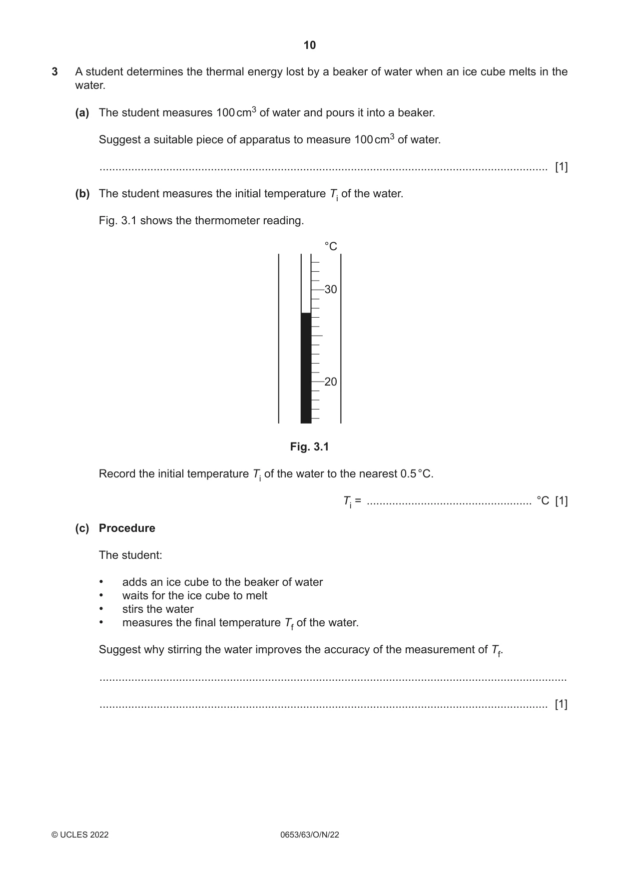 Cambridge IGCSE Science - Combined 0653 2022 Oct/Nov Paper 6 · Variant 3 question paper, page 10 of 16