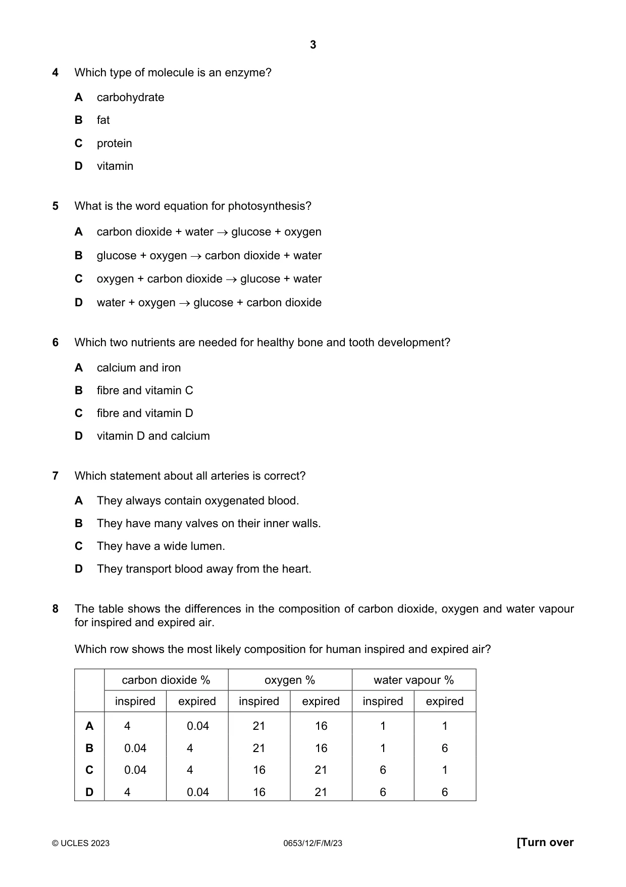 Cambridge IGCSE Science - Combined 0653 2023 Feb/March Paper 1 · Variant 2 question paper, page 3 of 16