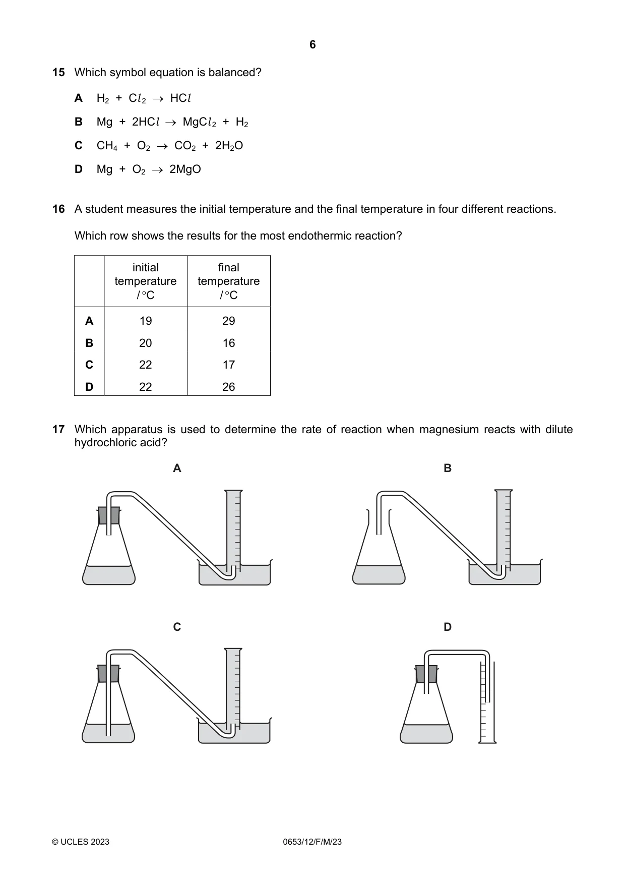 Cambridge IGCSE Science - Combined 0653 2023 Feb/March Paper 1 · Variant 2 question paper, page 6 of 16