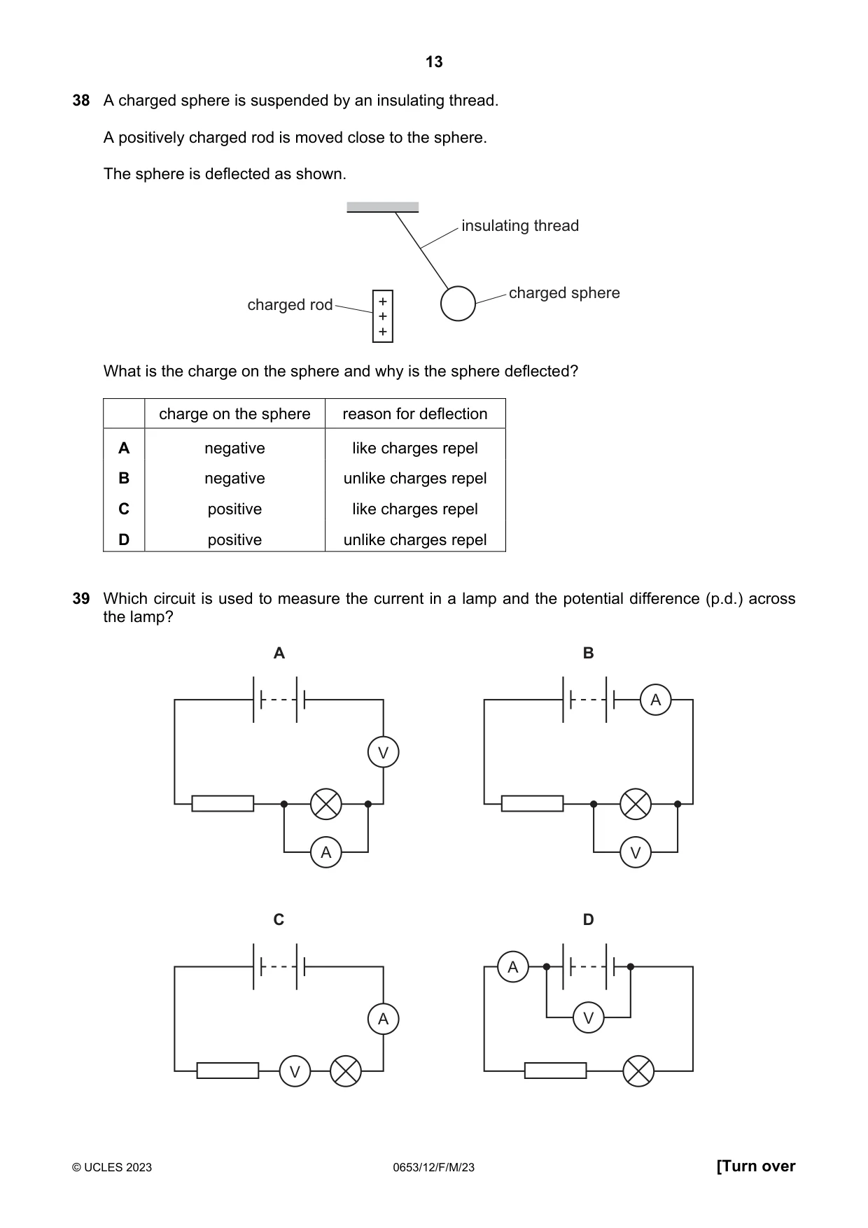 Cambridge IGCSE Science - Combined 0653 2023 Feb/March Paper 1 · Variant 2 question paper, page 13 of 16