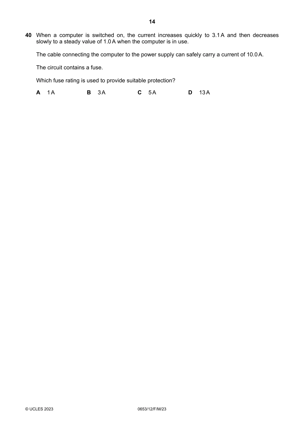 Cambridge IGCSE Science - Combined 0653 2023 Feb/March Paper 1 · Variant 2 question paper, page 14 of 16