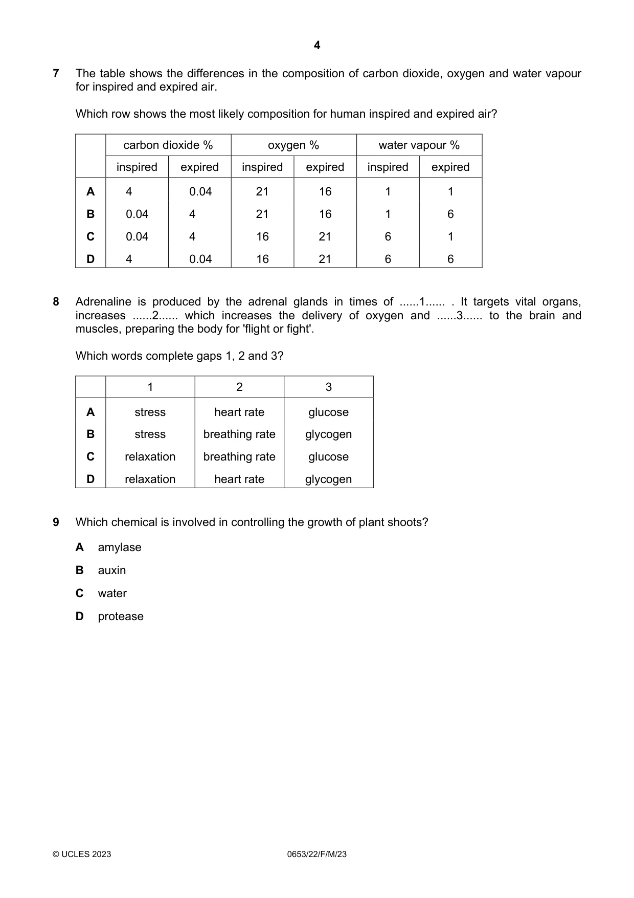 Cambridge IGCSE Science - Combined 0653 2023 Feb/March Paper 2 · Variant 2 question paper, page 4 of 16