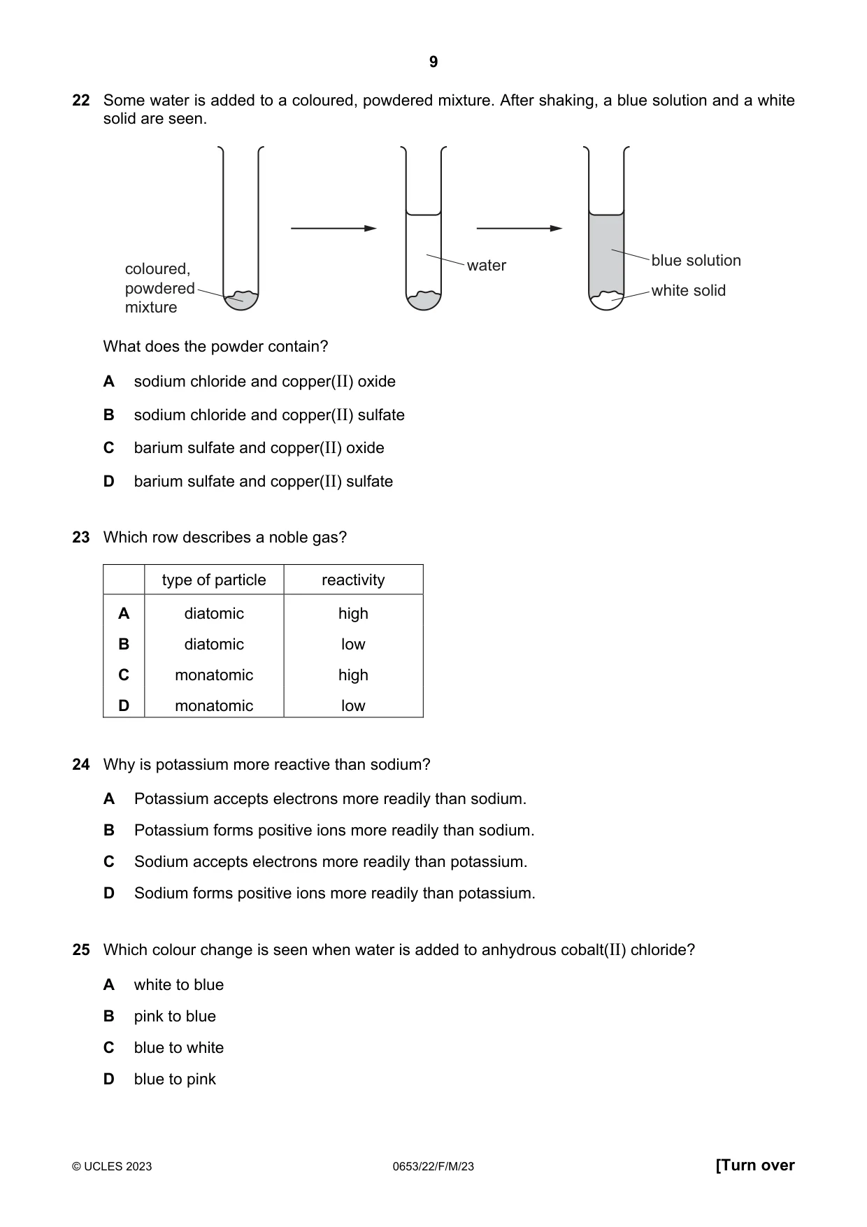 Cambridge IGCSE Science - Combined 0653 2023 Feb/March Paper 2 · Variant 2 question paper, page 9 of 16