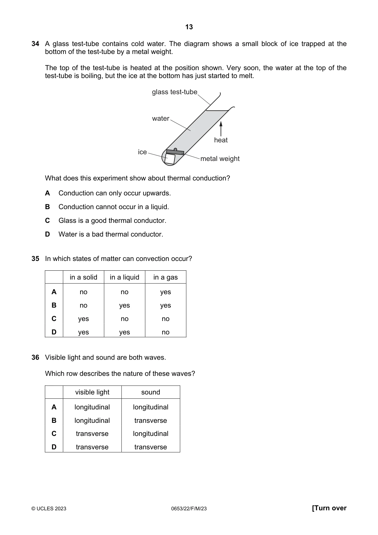 Cambridge IGCSE Science - Combined 0653 2023 Feb/March Paper 2 · Variant 2 question paper, page 13 of 16