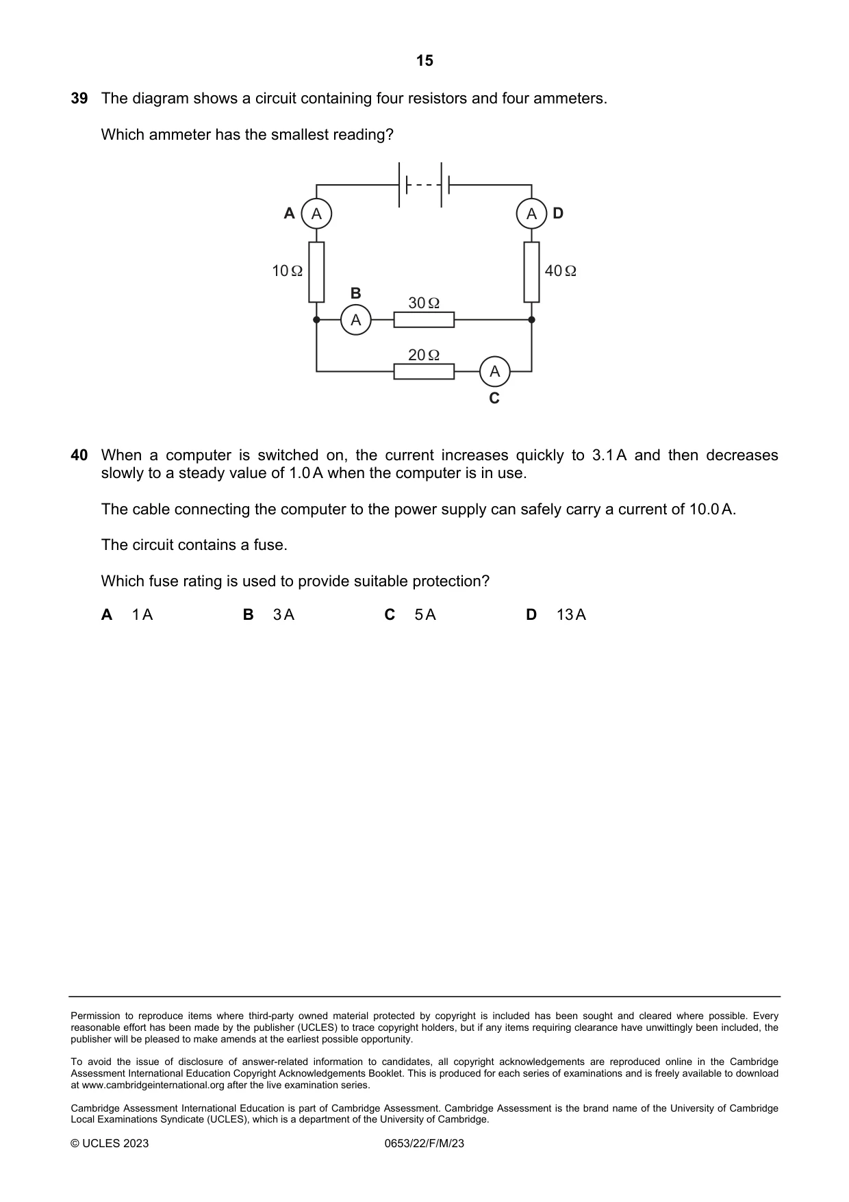 Cambridge IGCSE Science - Combined 0653 2023 Feb/March Paper 2 · Variant 2 question paper, page 15 of 16