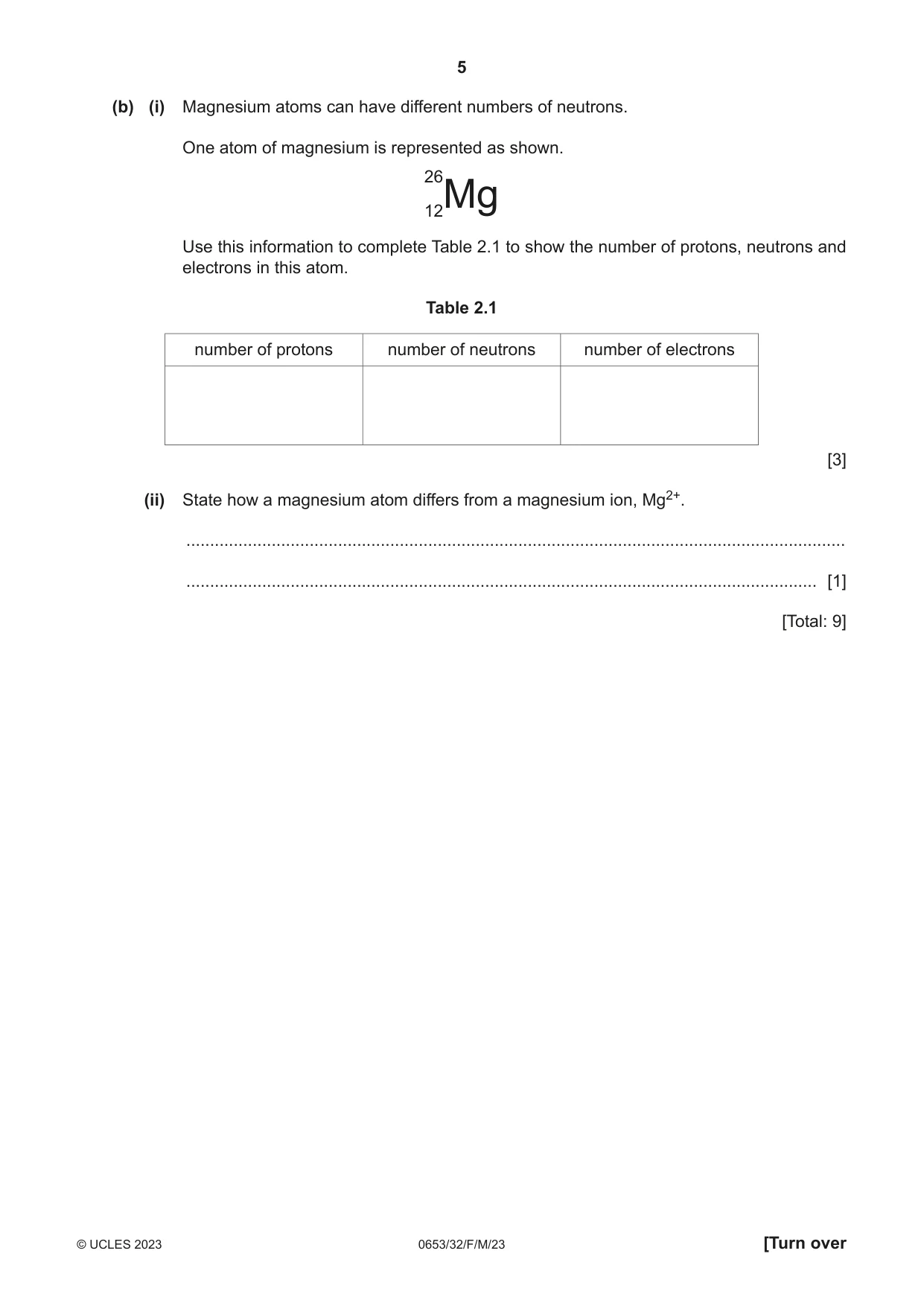 Cambridge IGCSE Science - Combined 0653 2023 Feb/March Paper 3 · Variant 2 question paper, page 5 of 20
