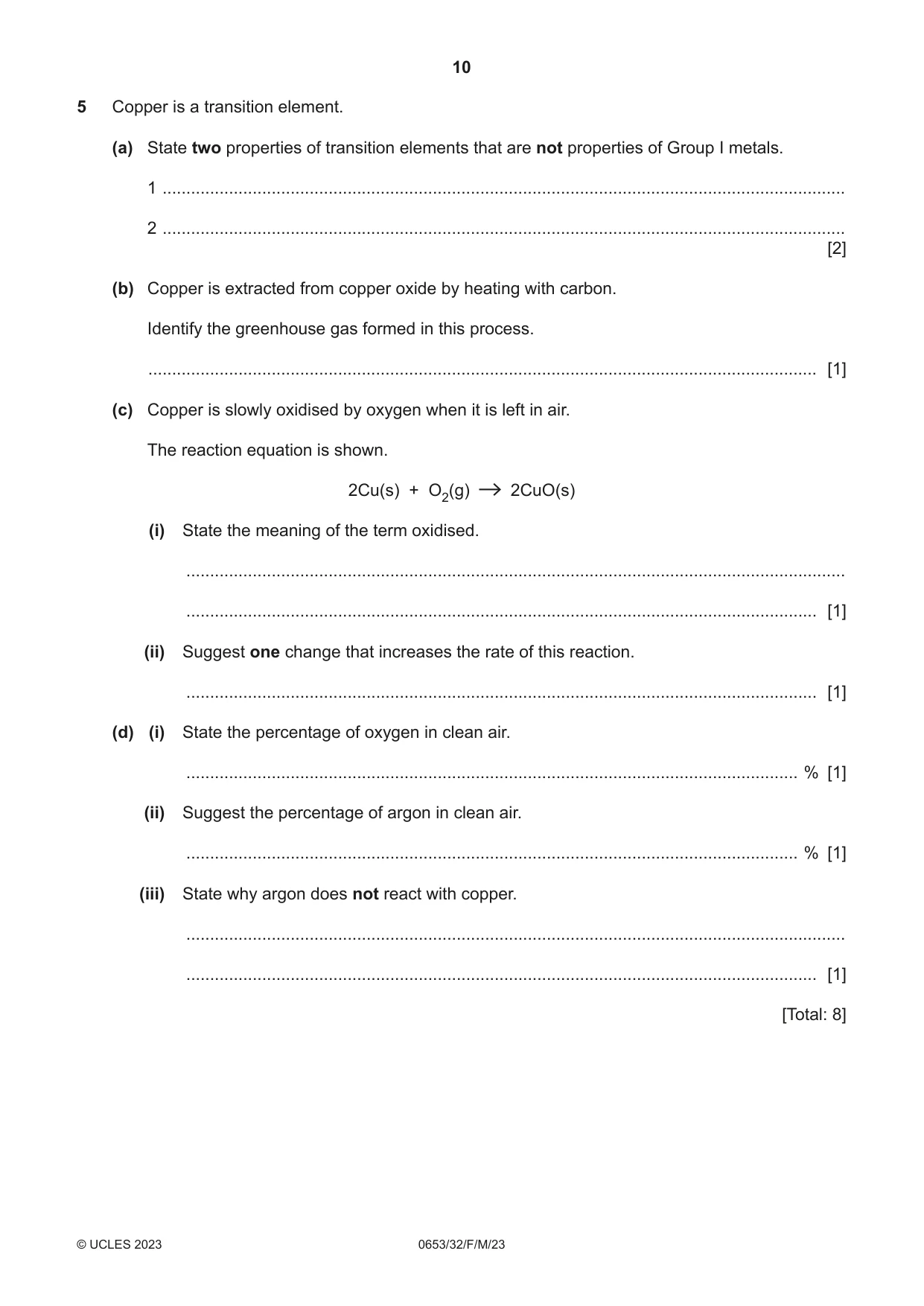 Cambridge IGCSE Science - Combined 0653 2023 Feb/March Paper 3 · Variant 2 question paper, page 10 of 20