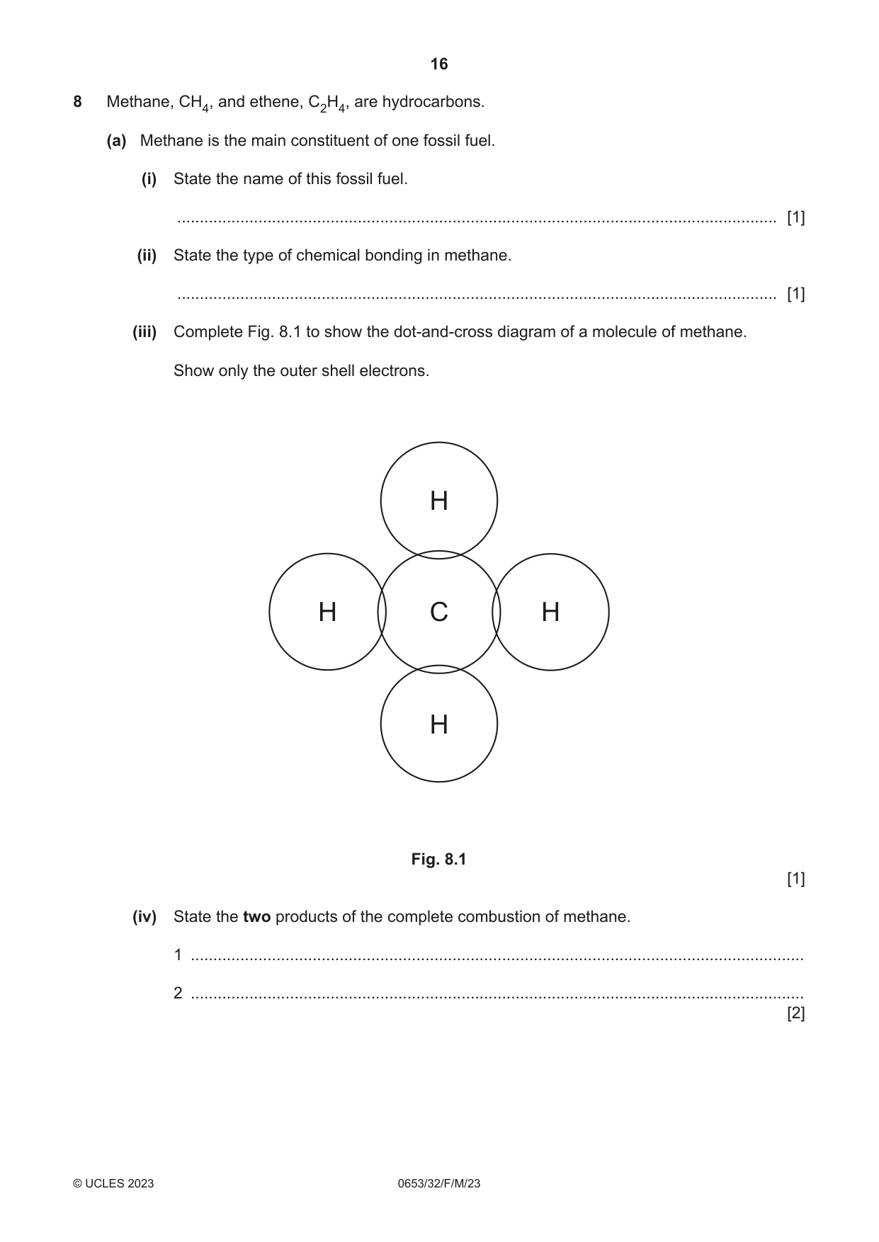 Cambridge IGCSE Science - Combined 0653 2023 Feb/March Paper 3 · Variant 2 question paper, page 16 of 20