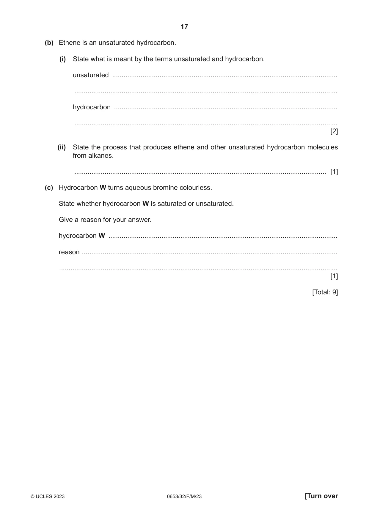 Cambridge IGCSE Science - Combined 0653 2023 Feb/March Paper 3 · Variant 2 question paper, page 17 of 20