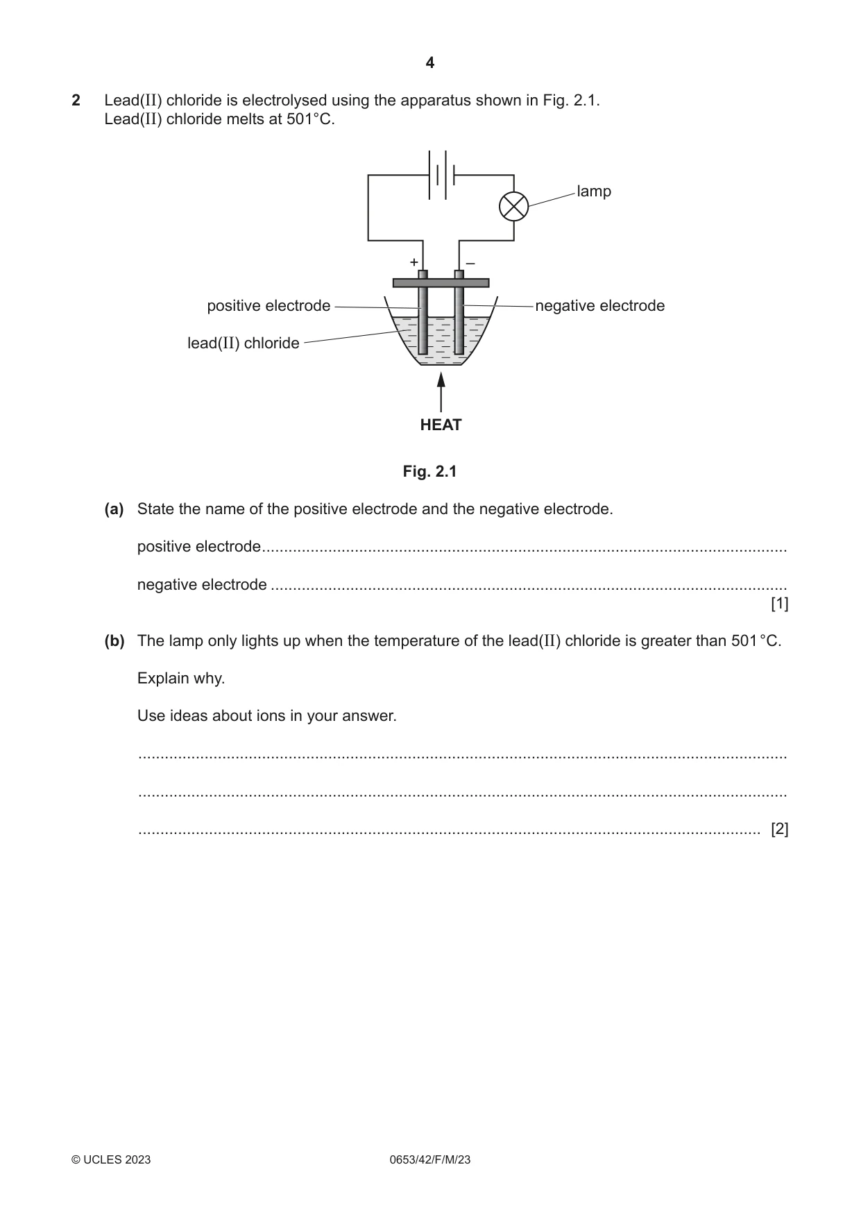 Cambridge IGCSE Science - Combined 0653 2023 Feb/March Paper 4 · Variant 2 question paper, page 4 of 20