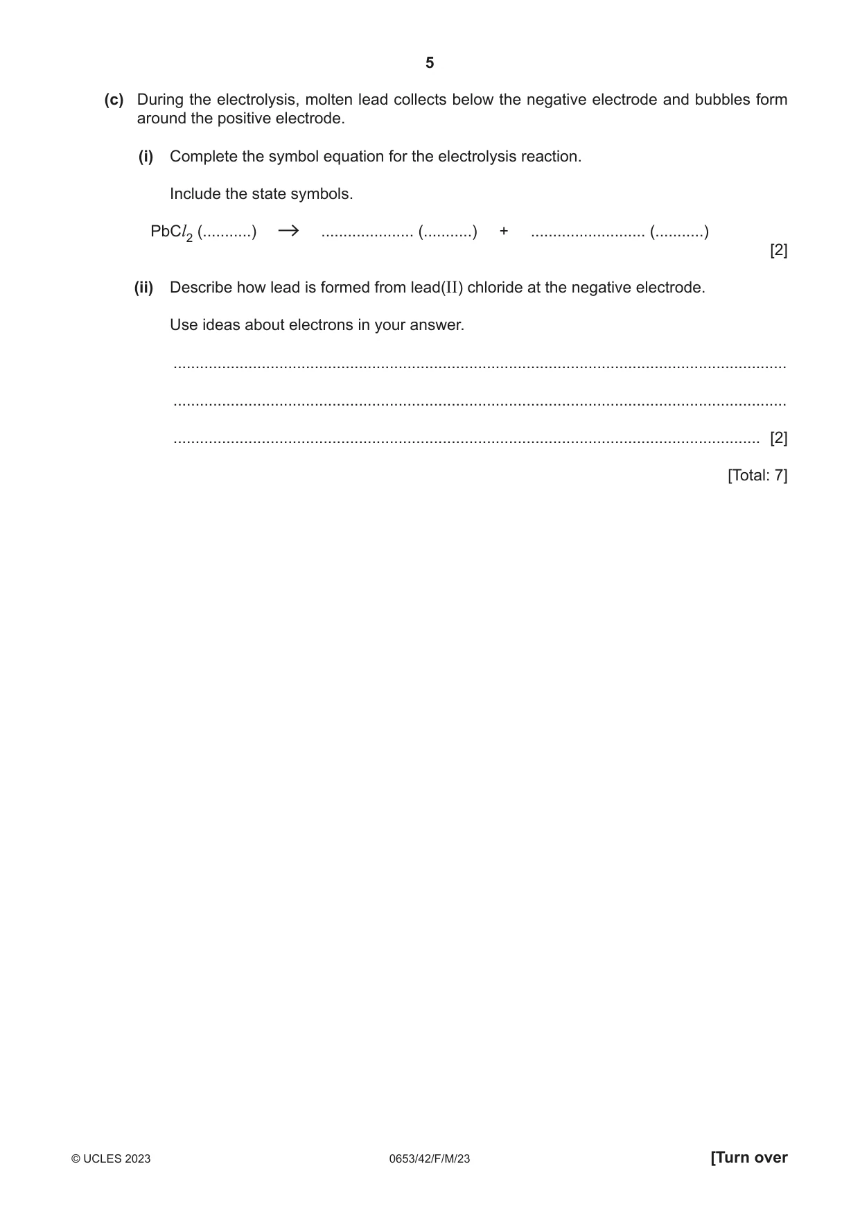 Cambridge IGCSE Science - Combined 0653 2023 Feb/March Paper 4 · Variant 2 question paper, page 5 of 20