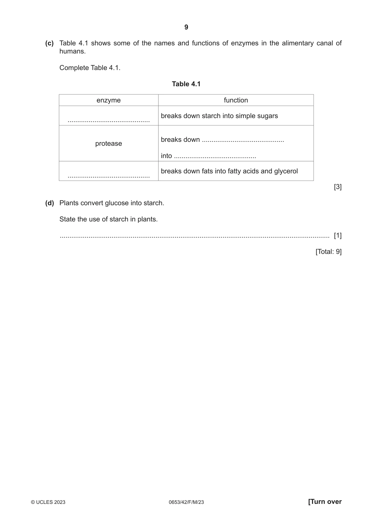 Cambridge IGCSE Science - Combined 0653 2023 Feb/March Paper 4 · Variant 2 question paper, page 9 of 20