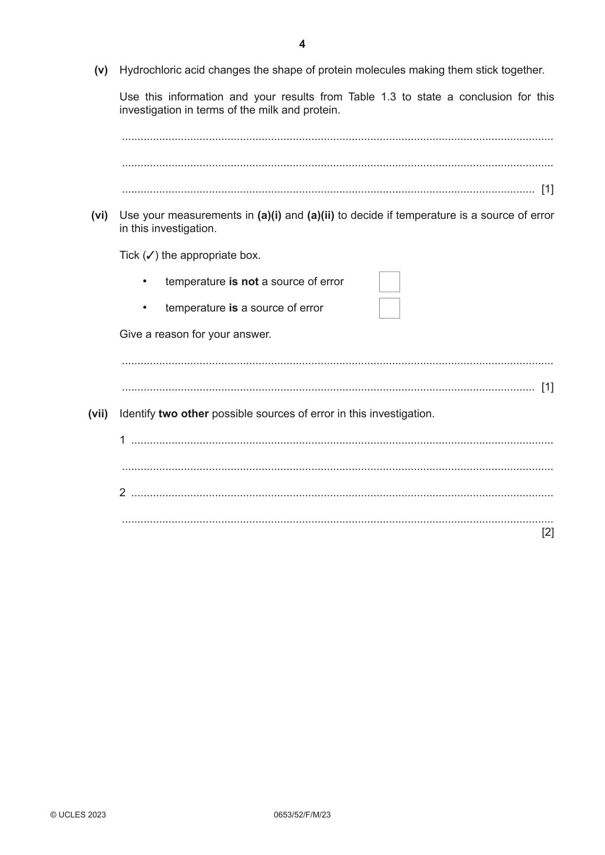 Cambridge IGCSE Science - Combined 0653 2023 Feb/March Paper 5 · Variant 2 question paper, page 4 of 16