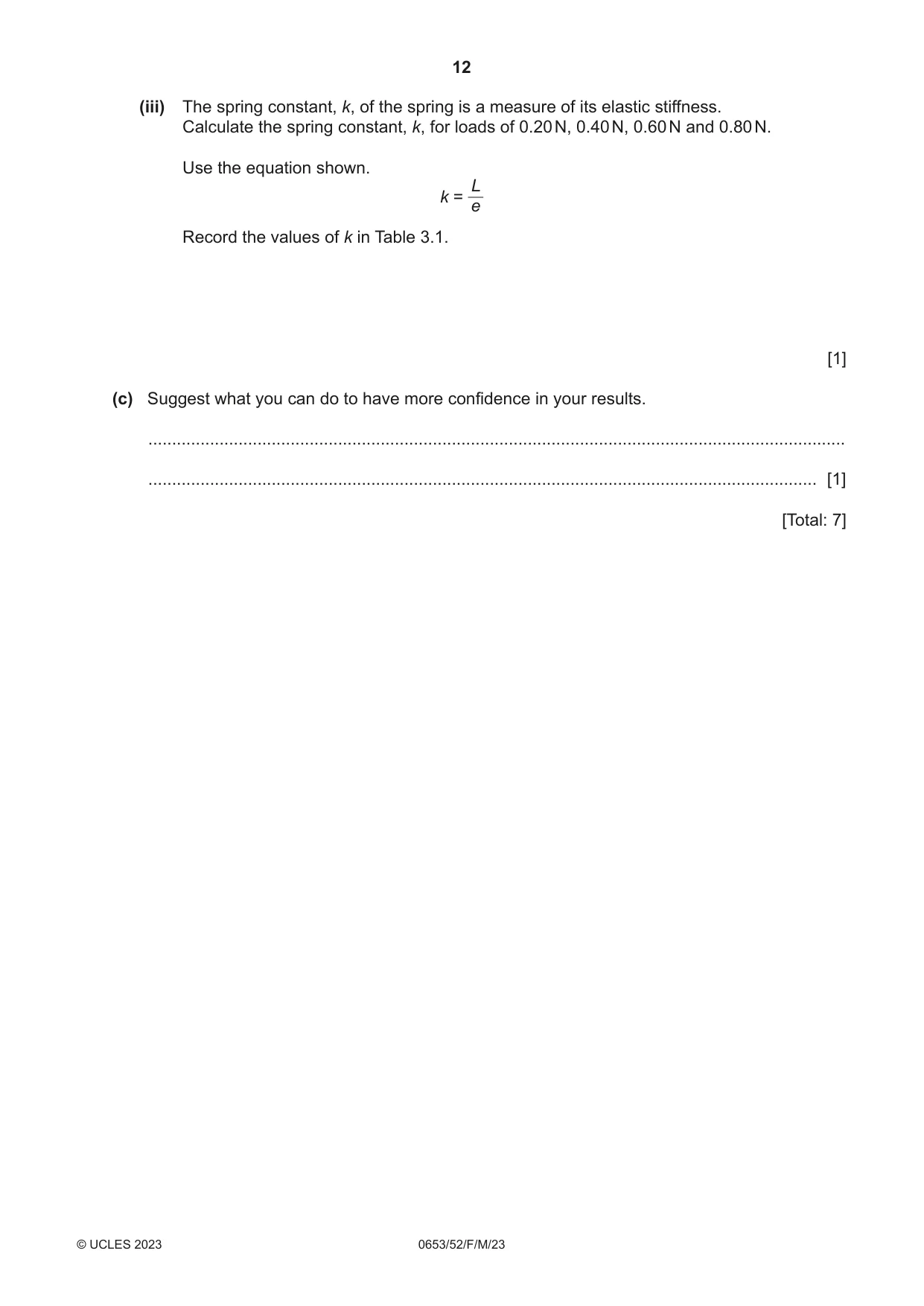 Cambridge IGCSE Science - Combined 0653 2023 Feb/March Paper 5 · Variant 2 question paper, page 12 of 16