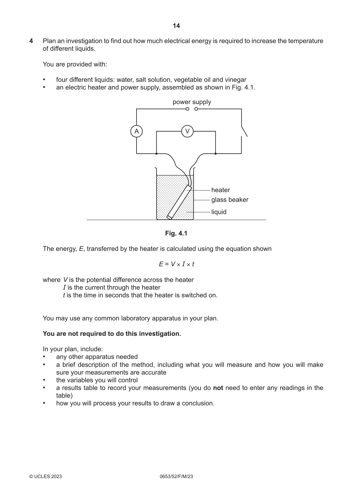 Cambridge IGCSE Science - Combined 0653 2023 Feb/March Paper 5 · Variant 2 question paper, page 14 of 16