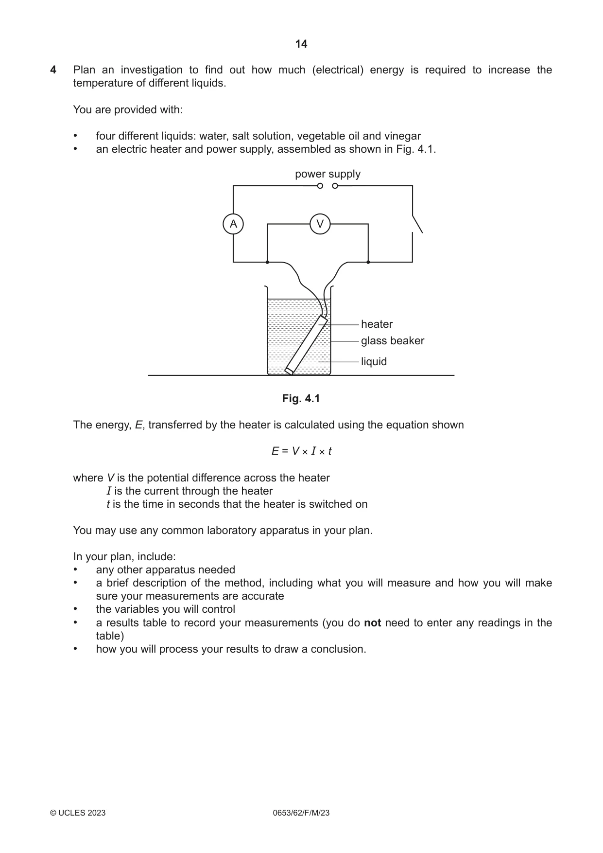 Cambridge IGCSE Science - Combined 0653 2023 Feb/March Paper 6 · Variant 2 question paper, page 14 of 16