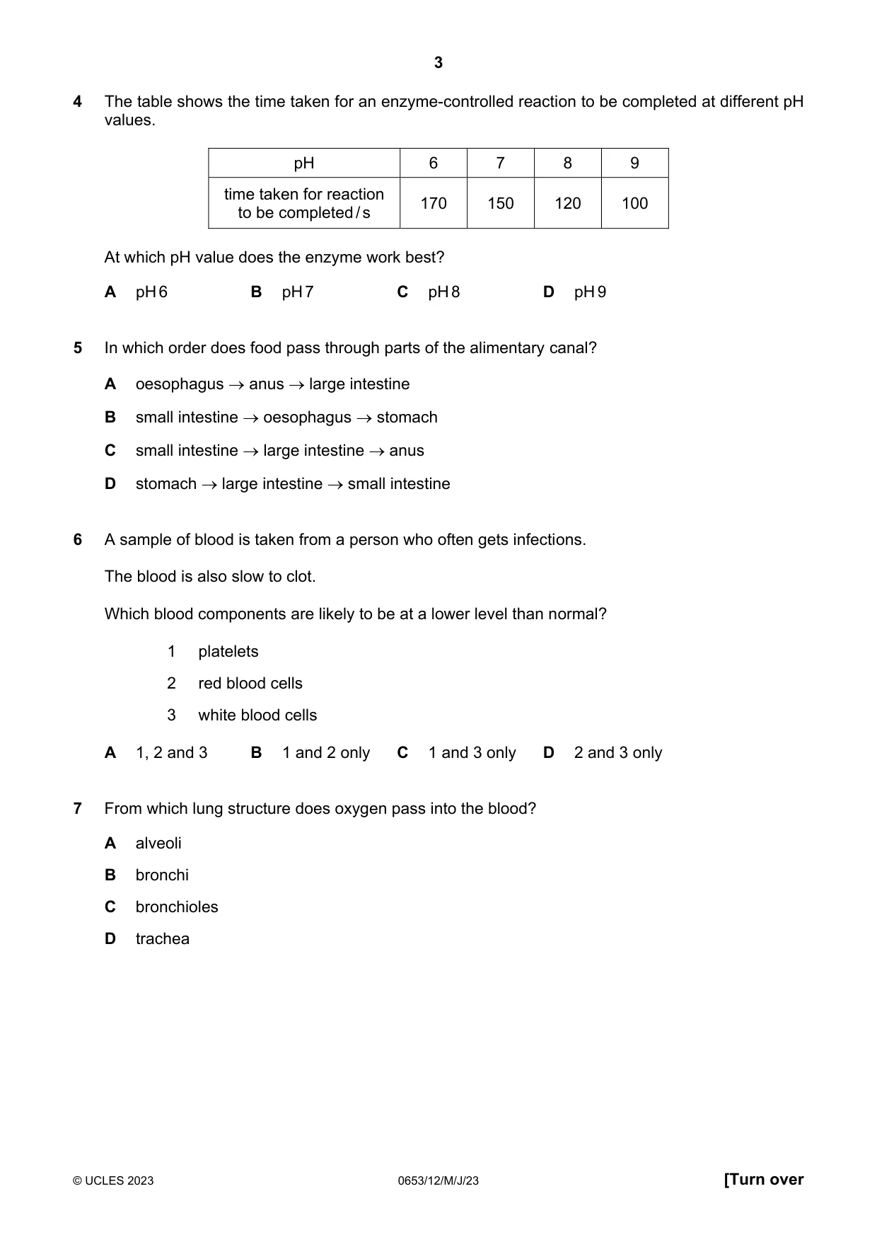 Cambridge IGCSE Science - Combined 0653 2023 May/June Paper 1 · Variant 2 question paper, page 3 of 16