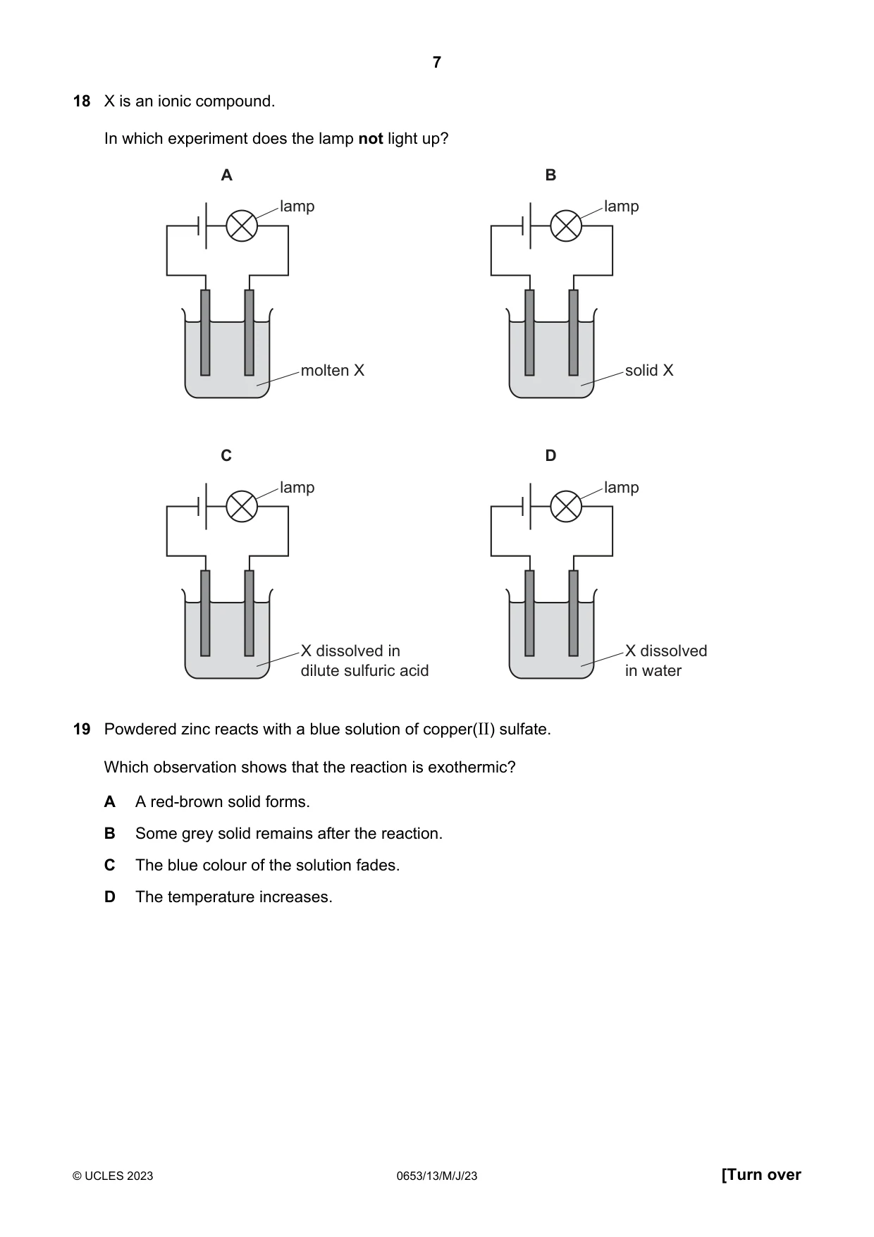 Cambridge IGCSE Science - Combined 0653 2023 May/June Paper 1 · Variant 3 question paper, page 7 of 16