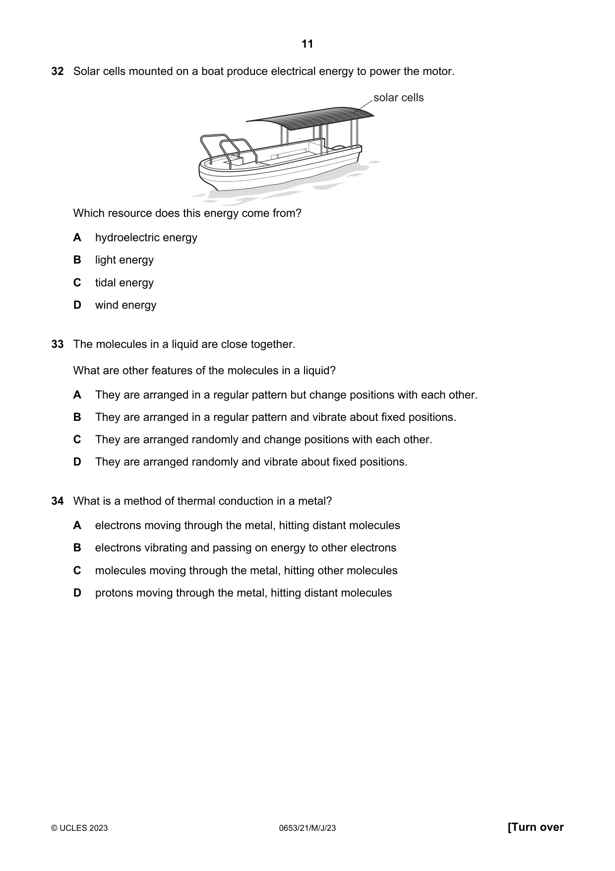 Cambridge IGCSE Science - Combined 0653 2023 May/June Paper 2 · Variant 1 question paper, page 11 of 16