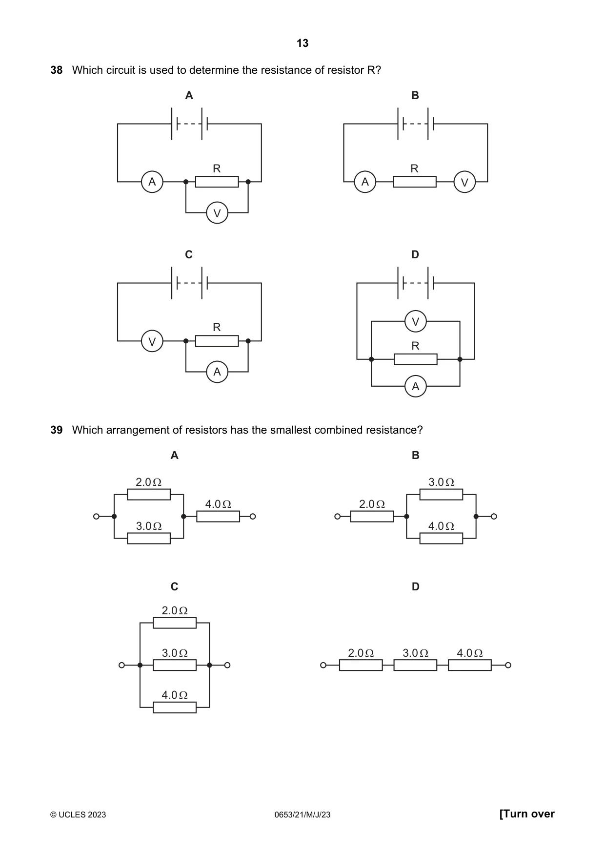 Cambridge IGCSE Science - Combined 0653 2023 May/June Paper 2 · Variant 1 question paper, page 13 of 16