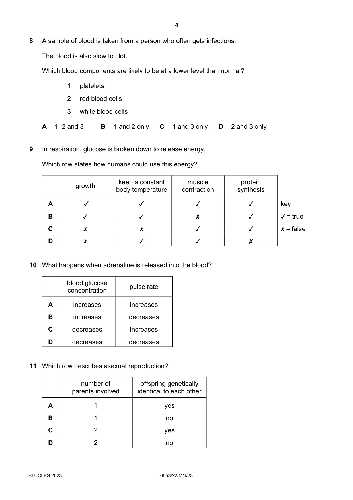 Cambridge IGCSE Science - Combined 0653 2023 May/June Paper 2 · Variant 2 question paper, page 4 of 16