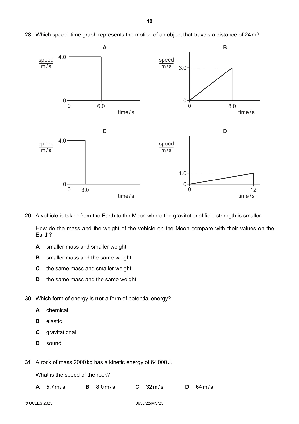 Cambridge IGCSE Science - Combined 0653 2023 May/June Paper 2 · Variant 2 question paper, page 10 of 16