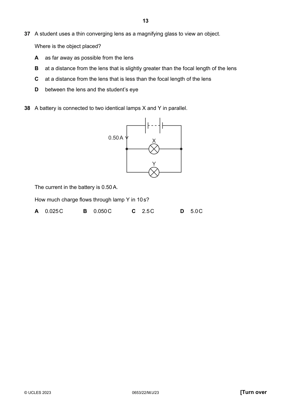 Cambridge IGCSE Science - Combined 0653 2023 May/June Paper 2 · Variant 2 question paper, page 13 of 16