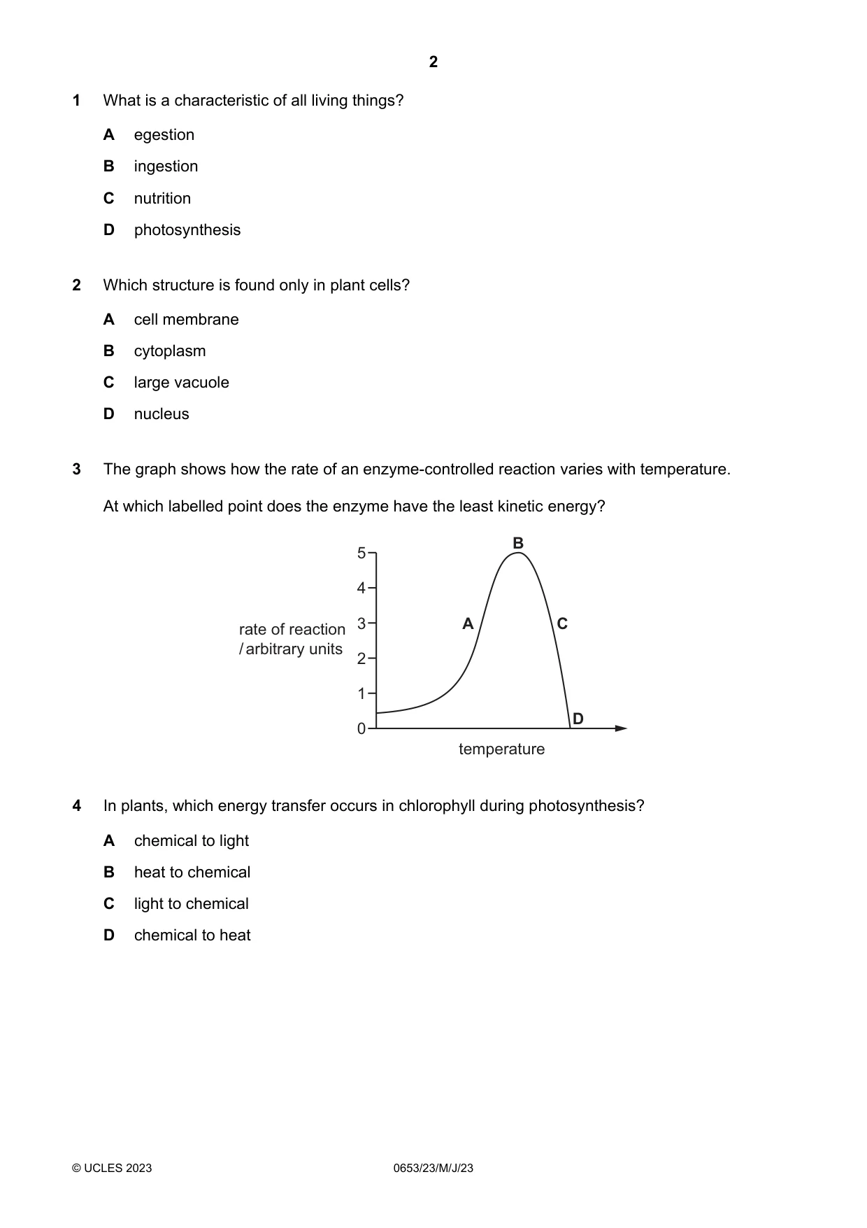 Cambridge IGCSE Science - Combined 0653 2023 May/June Paper 2 · Variant 3 question paper, page 2 of 16