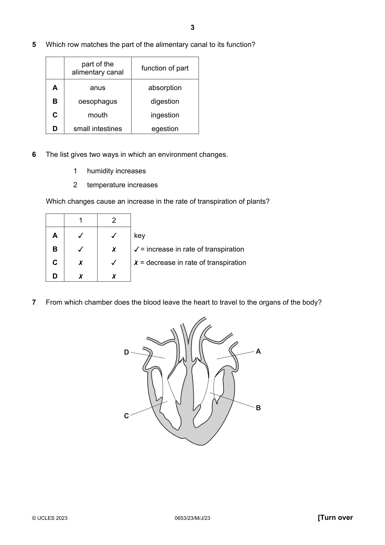 Cambridge IGCSE Science - Combined 0653 2023 May/June Paper 2 · Variant 3 question paper, page 3 of 16