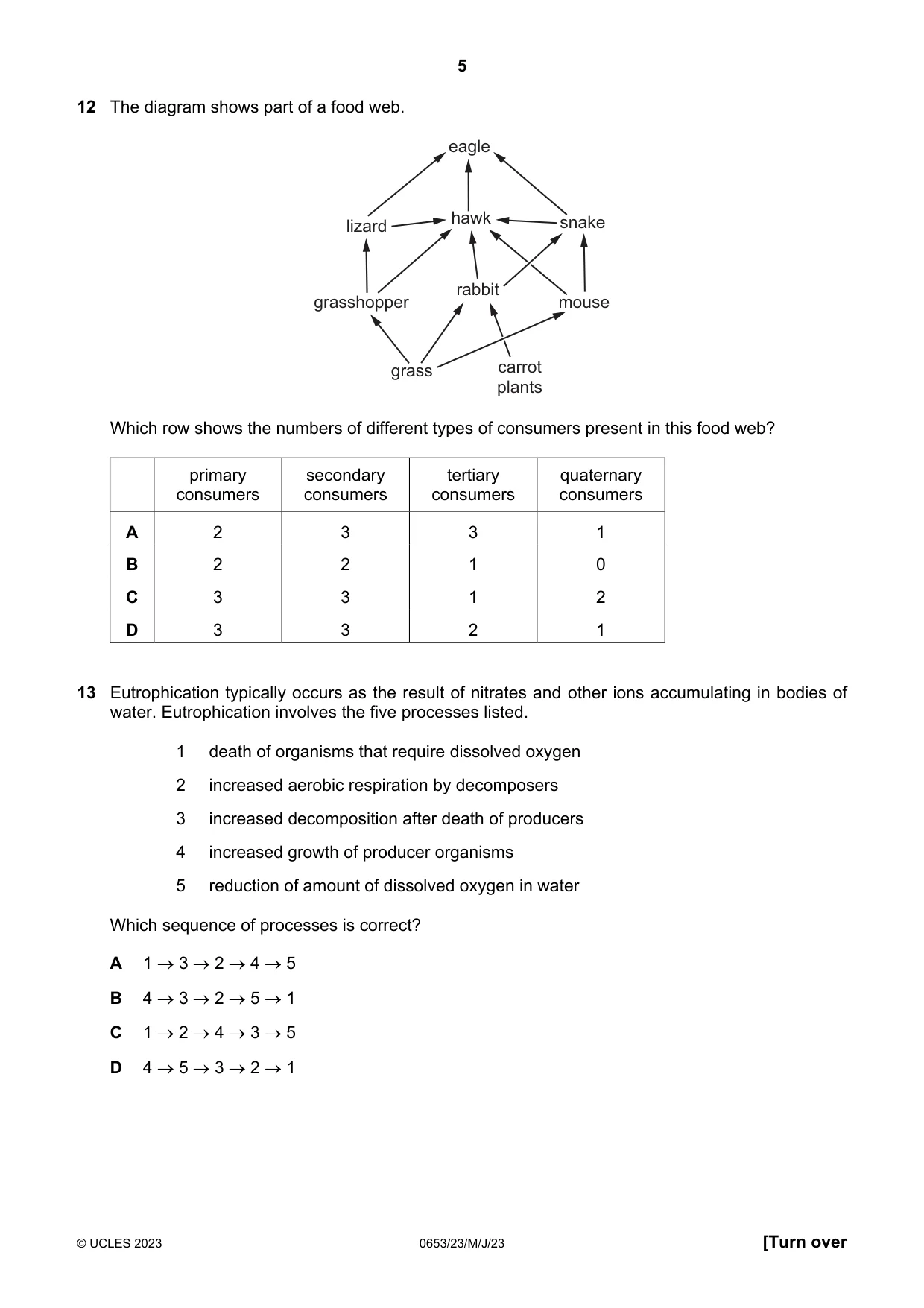 Cambridge IGCSE Science - Combined 0653 2023 May/June Paper 2 · Variant 3 question paper, page 5 of 16
