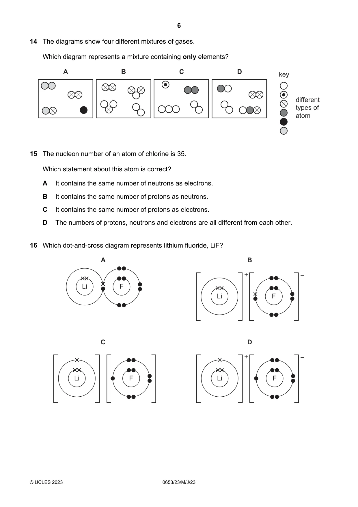 Cambridge IGCSE Science - Combined 0653 2023 May/June Paper 2 · Variant 3 question paper, page 6 of 16