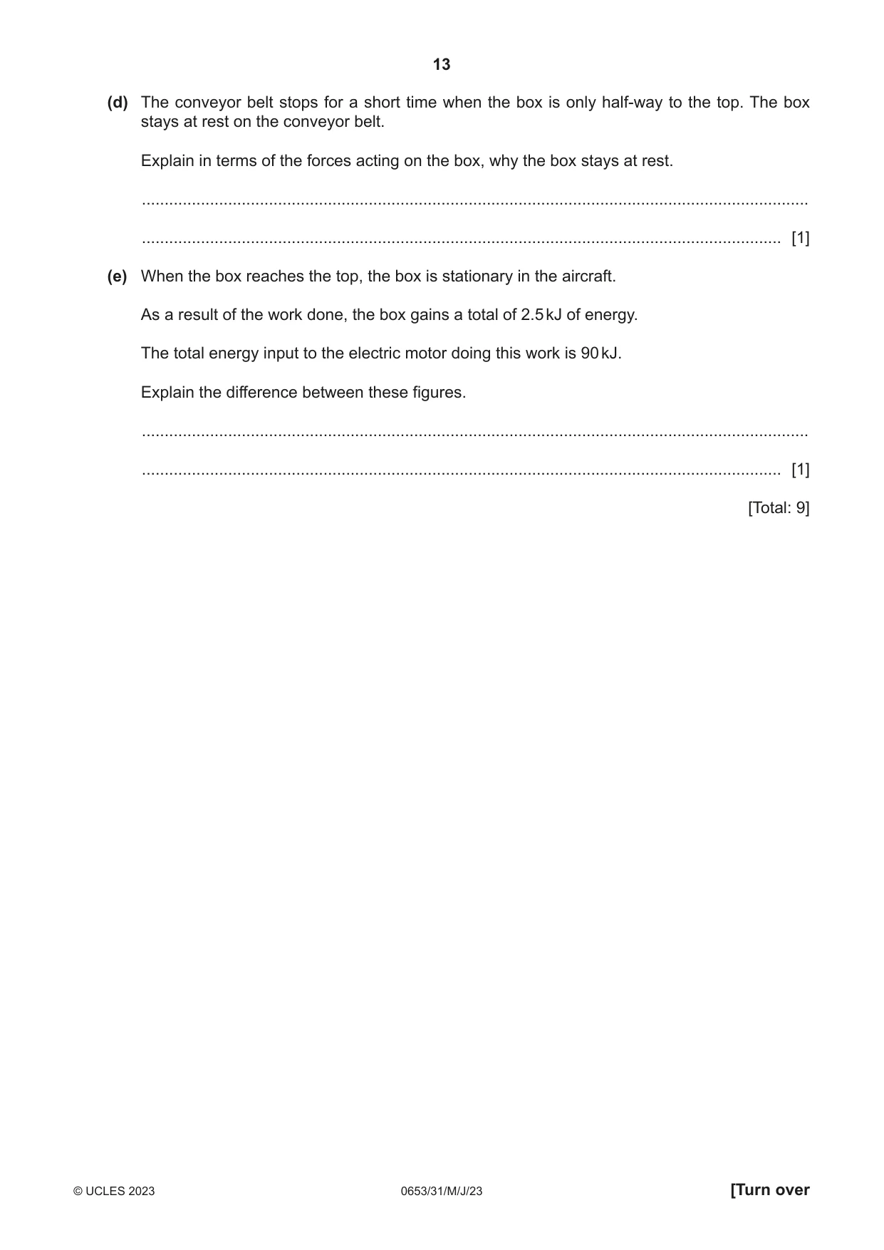 Cambridge IGCSE Science - Combined 0653 2023 May/June Paper 3 · Variant 1 question paper, page 13 of 20