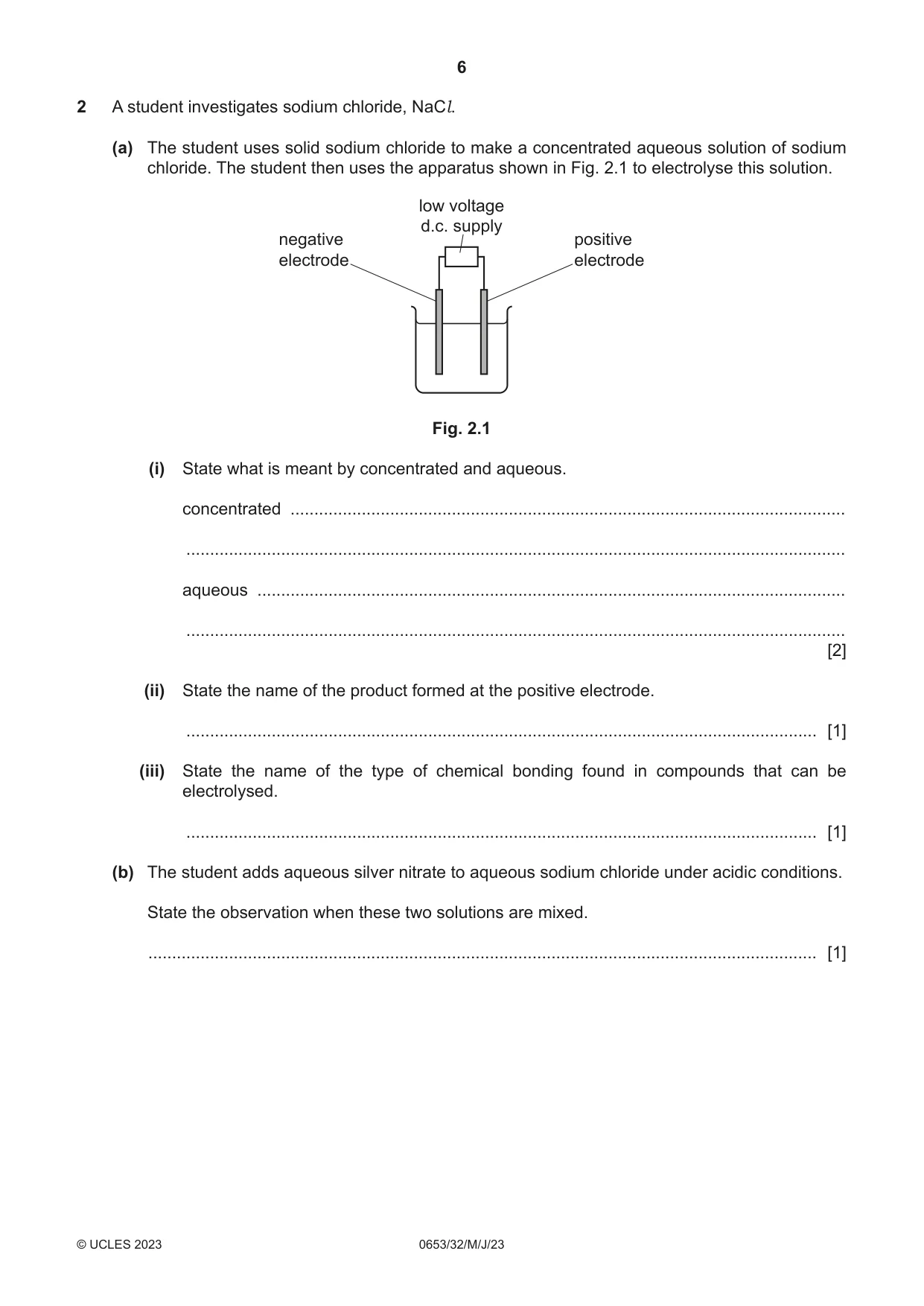 Cambridge IGCSE Science - Combined 0653 2023 May/June Paper 3 · Variant 2 question paper, page 6 of 24