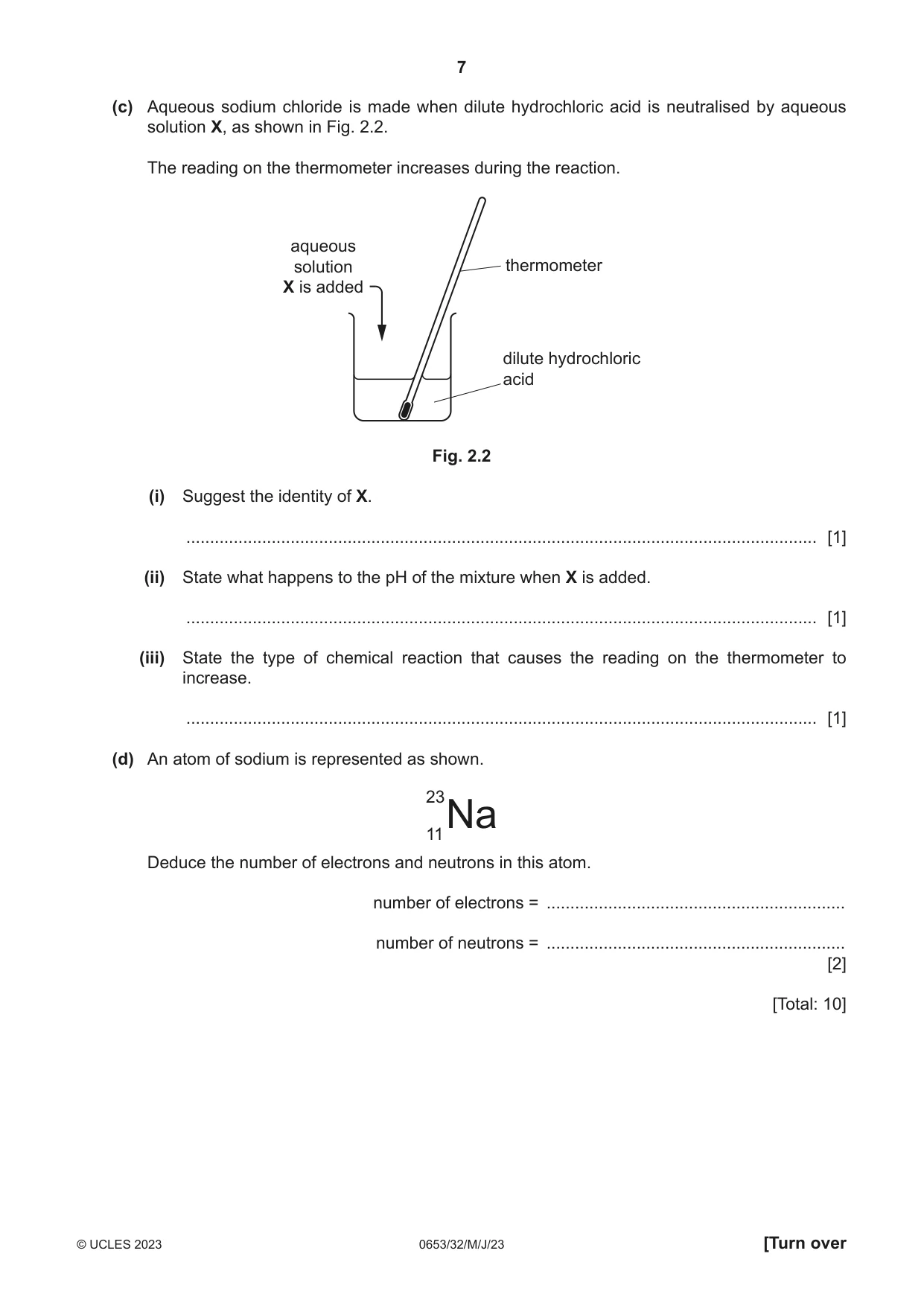Cambridge IGCSE Science - Combined 0653 2023 May/June Paper 3 · Variant 2 question paper, page 7 of 24