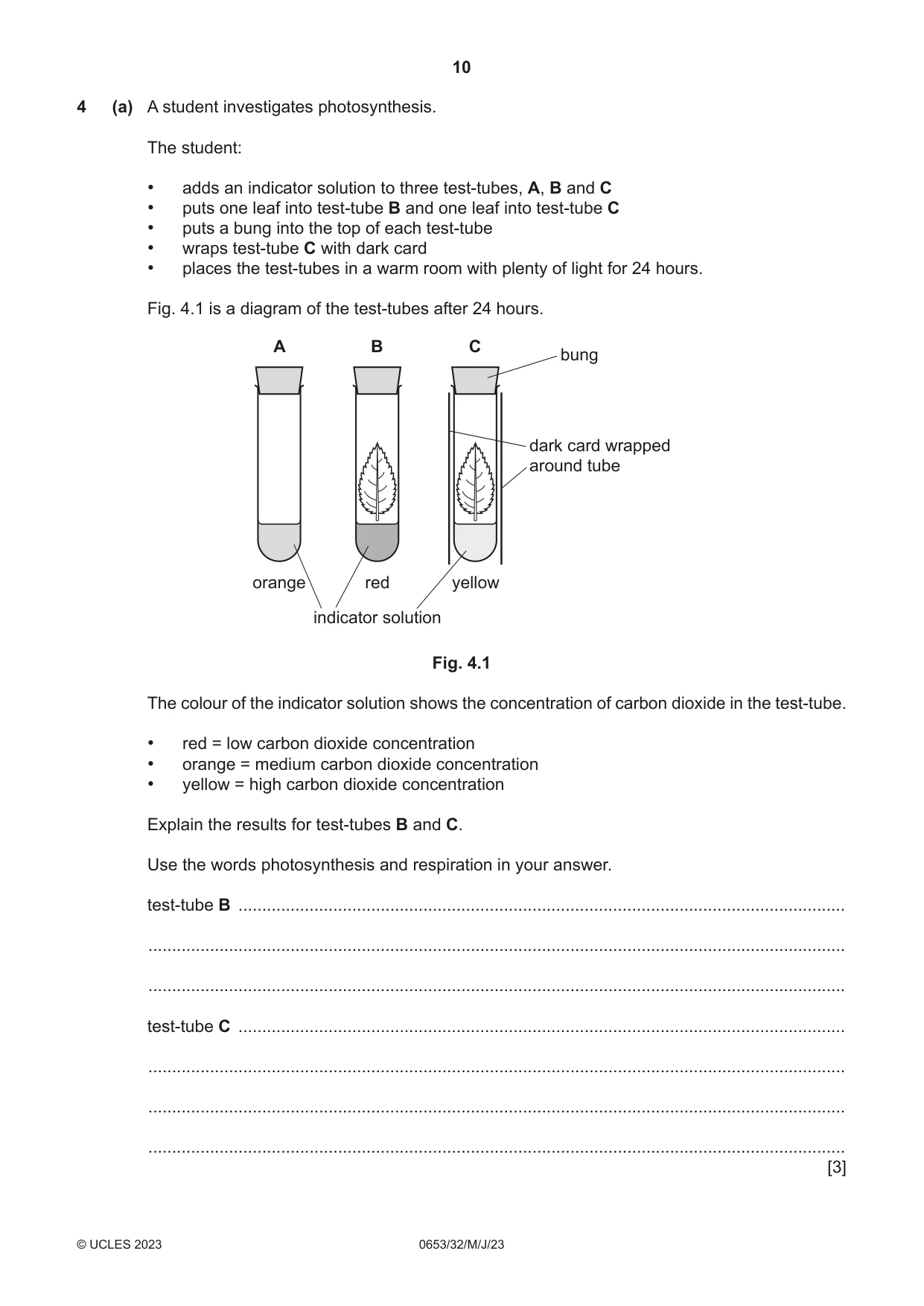 Cambridge IGCSE Science - Combined 0653 2023 May/June Paper 3 · Variant 2 question paper, page 10 of 24