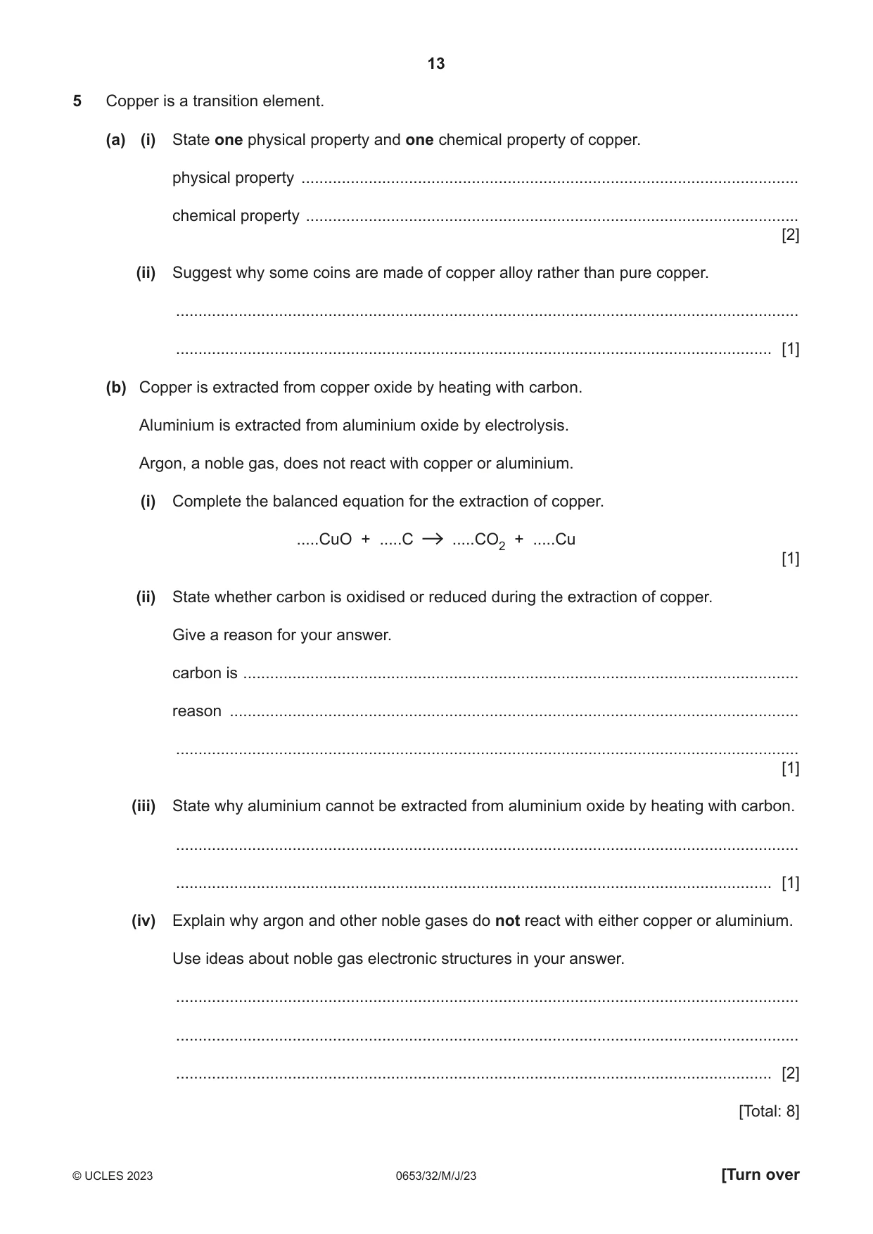 Cambridge IGCSE Science - Combined 0653 2023 May/June Paper 3 · Variant 2 question paper, page 13 of 24