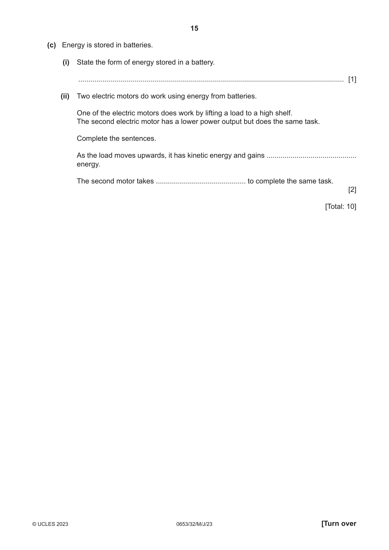 Cambridge IGCSE Science - Combined 0653 2023 May/June Paper 3 · Variant 2 question paper, page 15 of 24