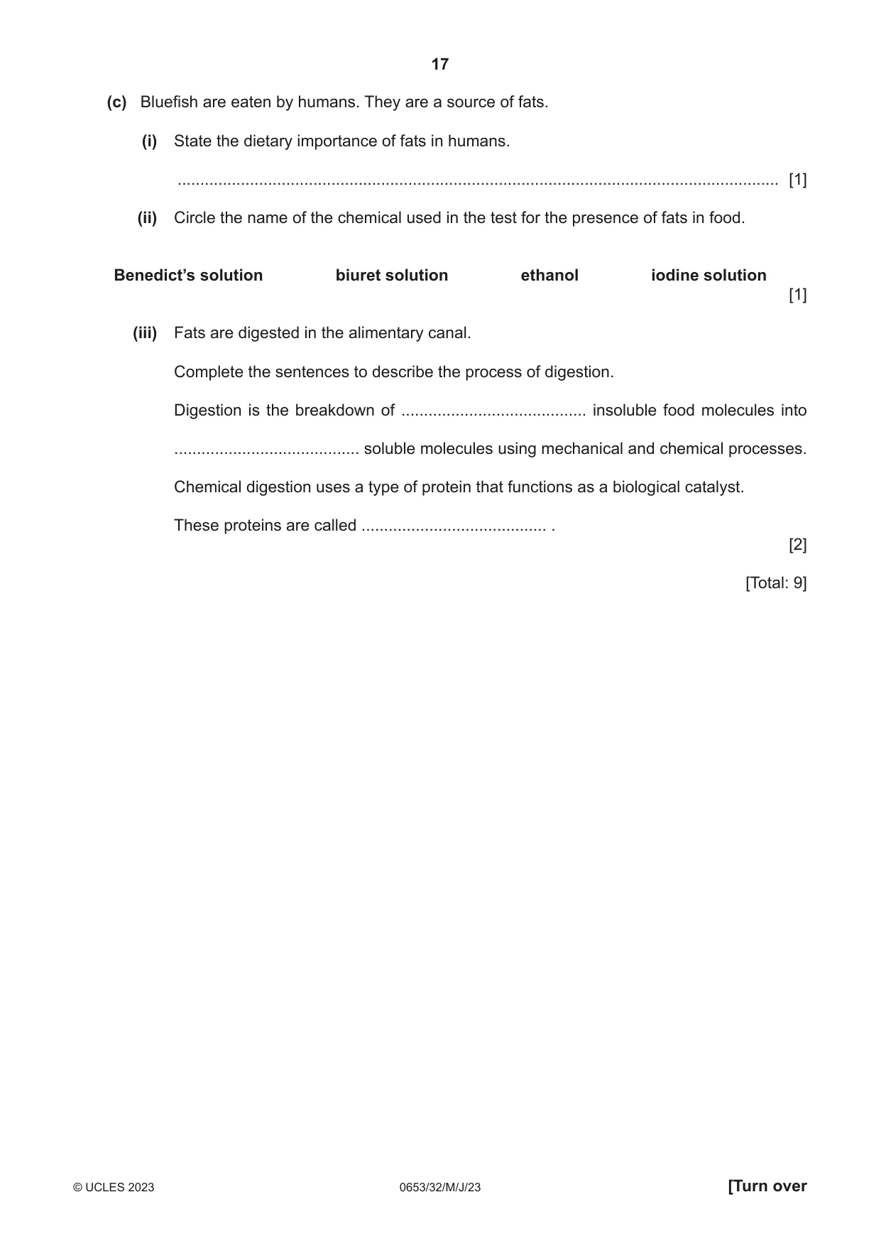 Cambridge IGCSE Science - Combined 0653 2023 May/June Paper 3 · Variant 2 question paper, page 17 of 24