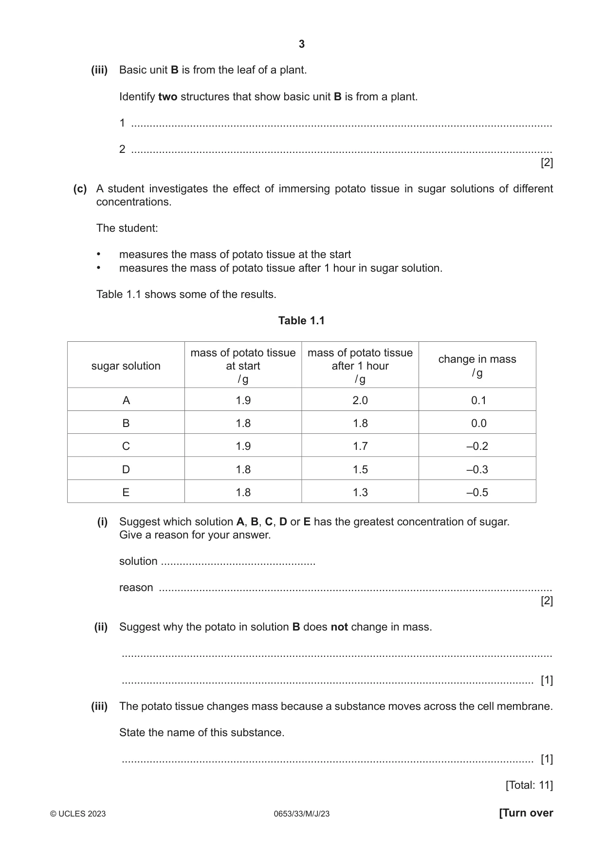 Cambridge IGCSE Science - Combined 0653 2023 May/June Paper 3 · Variant 3 question paper, page 3 of 20