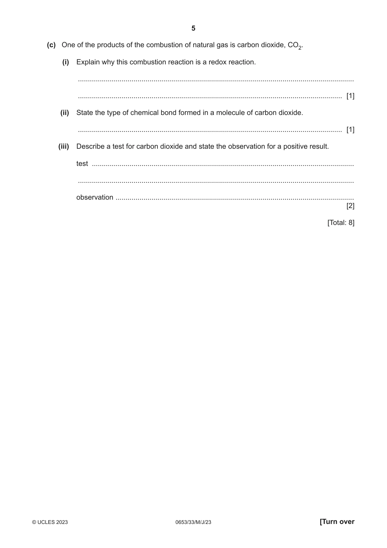 Cambridge IGCSE Science - Combined 0653 2023 May/June Paper 3 · Variant 3 question paper, page 5 of 20