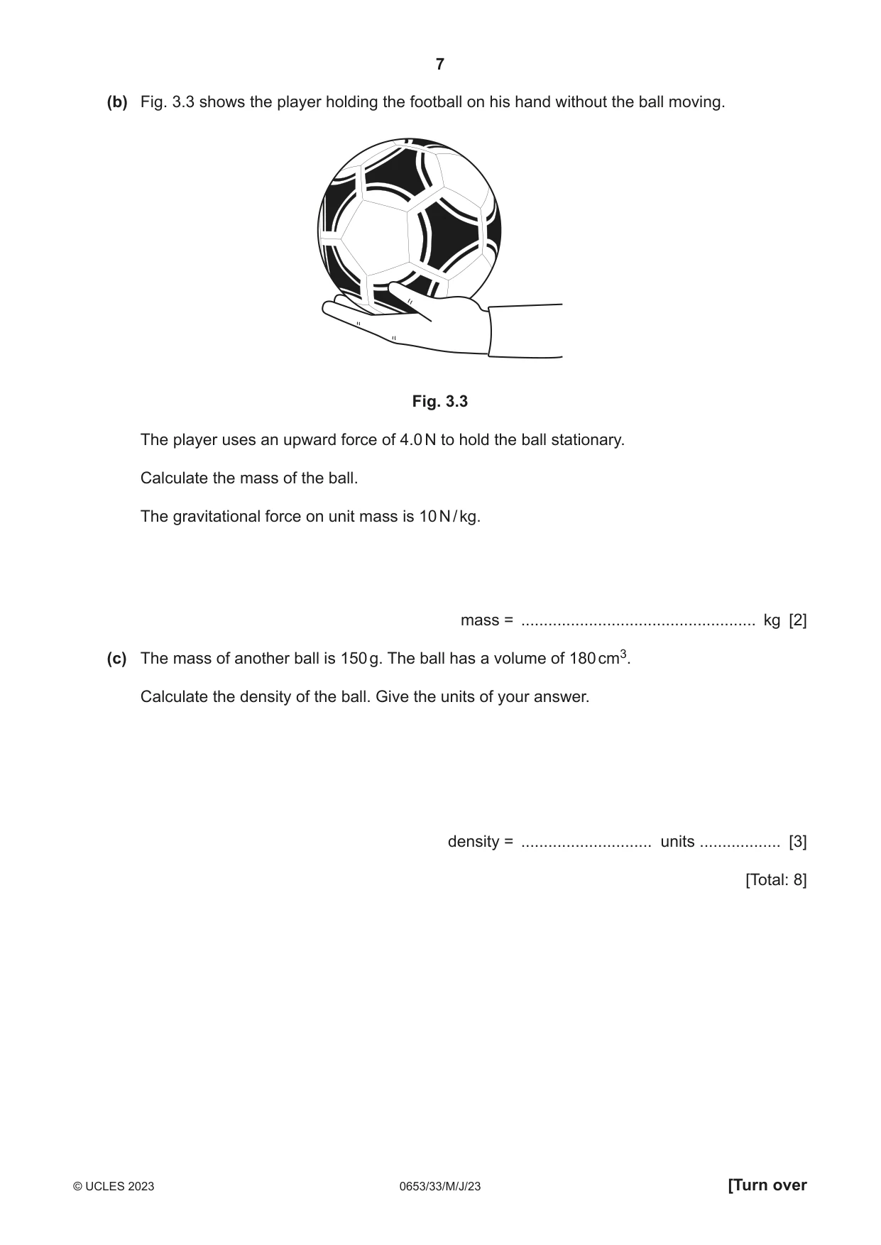 Cambridge IGCSE Science - Combined 0653 2023 May/June Paper 3 · Variant 3 question paper, page 7 of 20