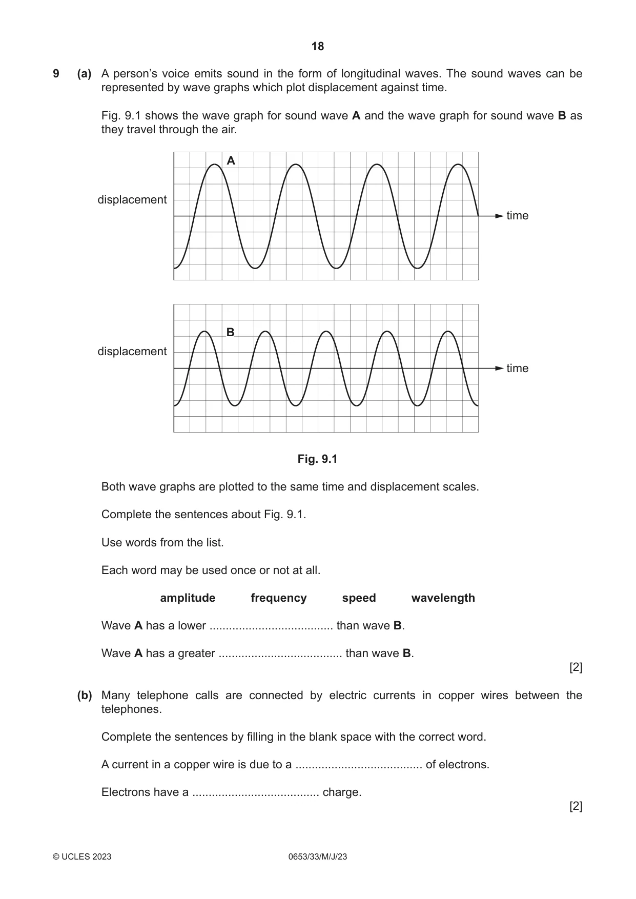 Cambridge IGCSE Science - Combined 0653 2023 May/June Paper 3 · Variant 3 question paper, page 18 of 20