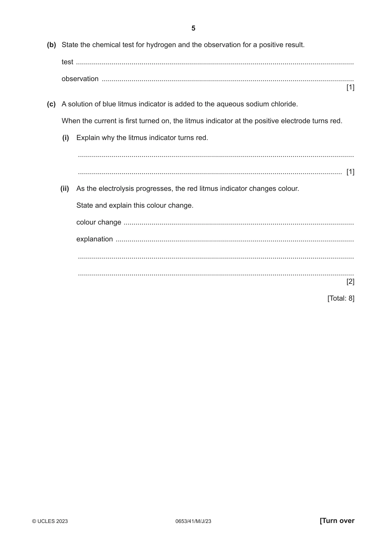 Cambridge IGCSE Science - Combined 0653 2023 May/June Paper 4 · Variant 1 question paper, page 5 of 24