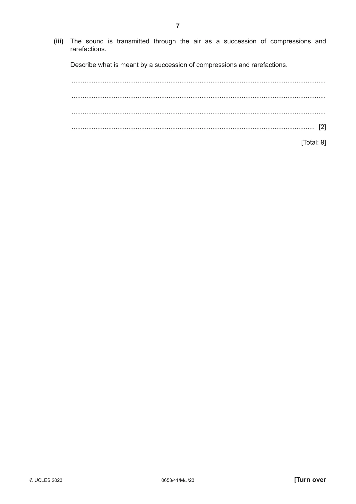 Cambridge IGCSE Science - Combined 0653 2023 May/June Paper 4 · Variant 1 question paper, page 7 of 24