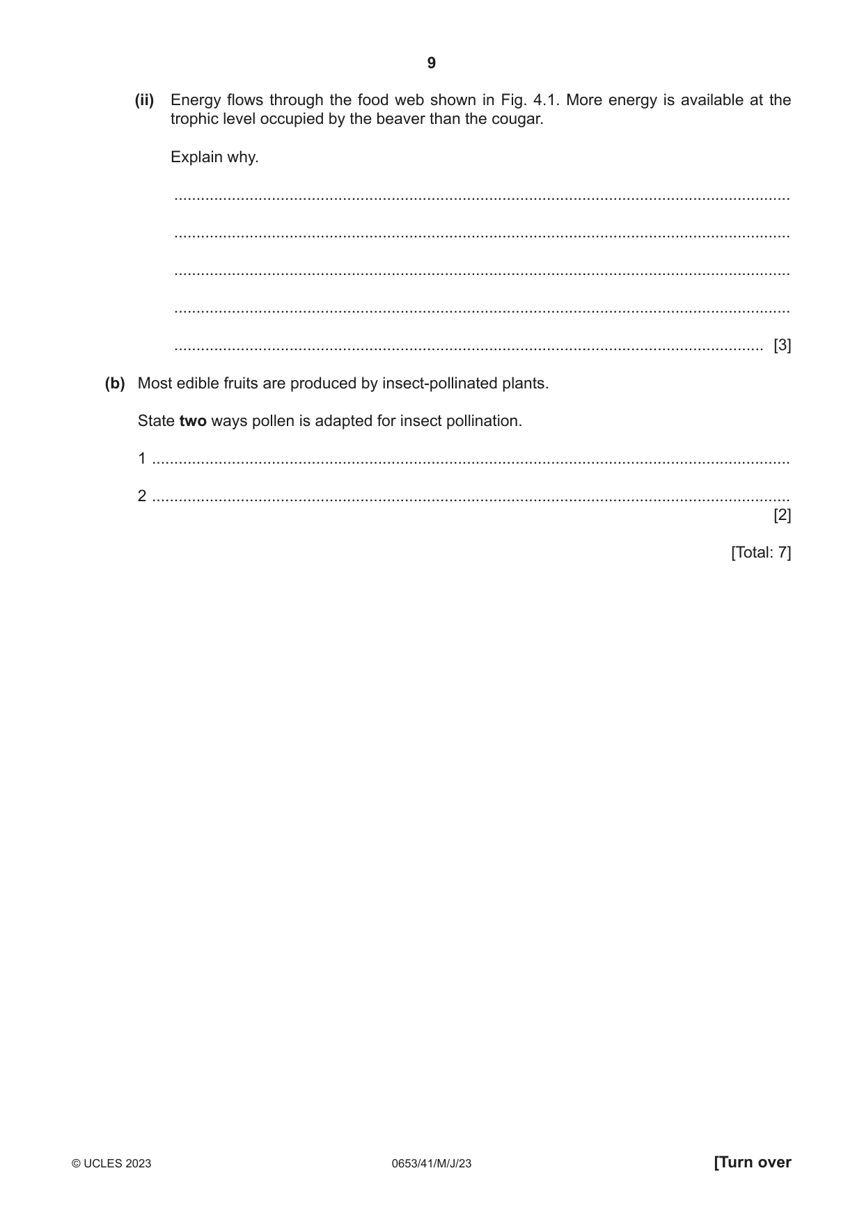 Cambridge IGCSE Science - Combined 0653 2023 May/June Paper 4 · Variant 1 question paper, page 9 of 24